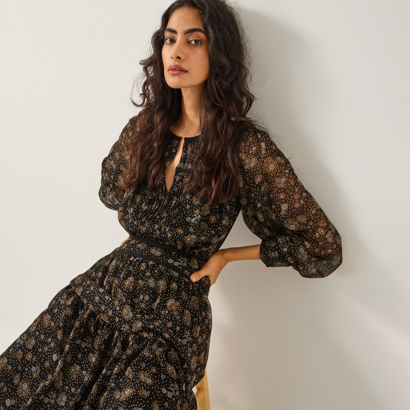 Monsoon Clara Print Midaxi Dress