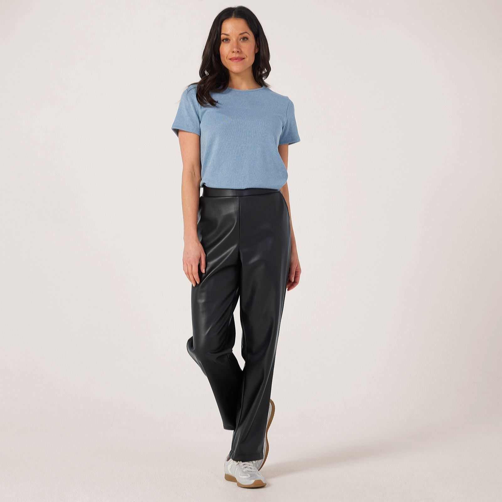 Kim & Co Soft Vegan Leather Glam Narrow Leg Standard Trouser