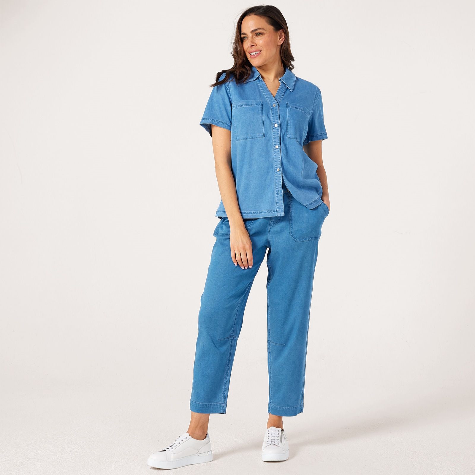 Ruth Langsford Lyocell Blend Barrel Leg Trouser Petite