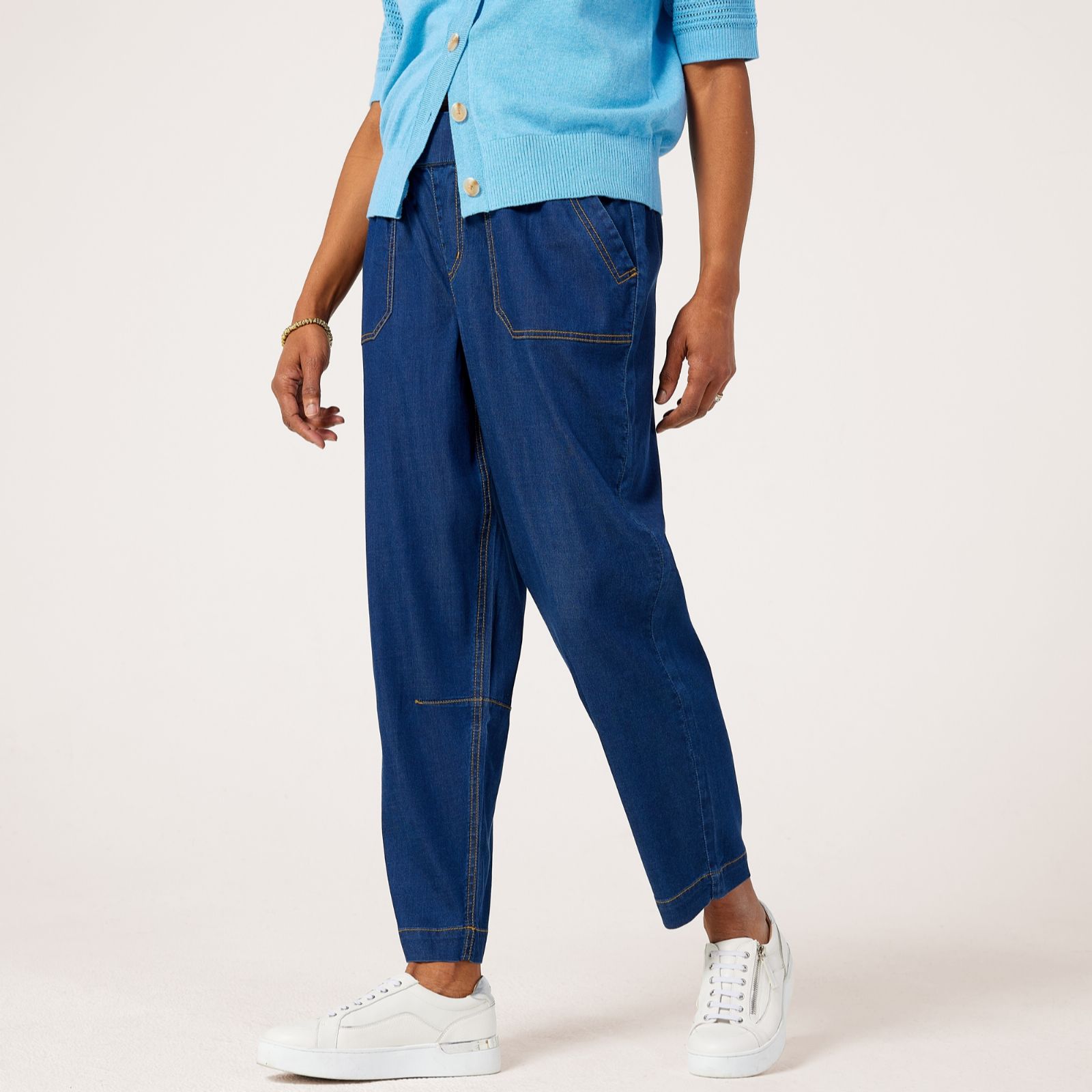 Ruth Langsford Lyocell Blend Barrel Leg Trouser Petite