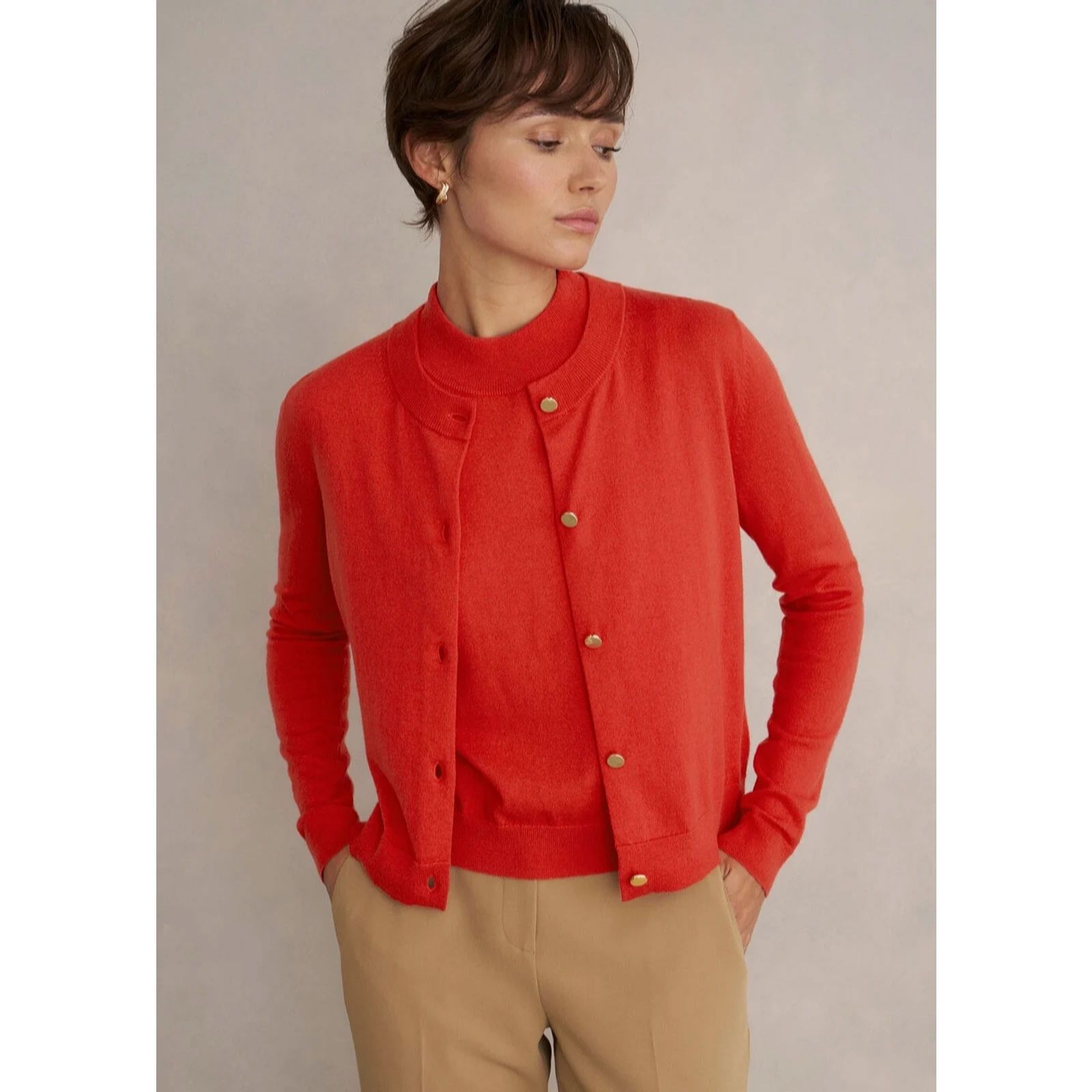 Hobbs London Marino Wool Cotton Blend Priya Cardigan