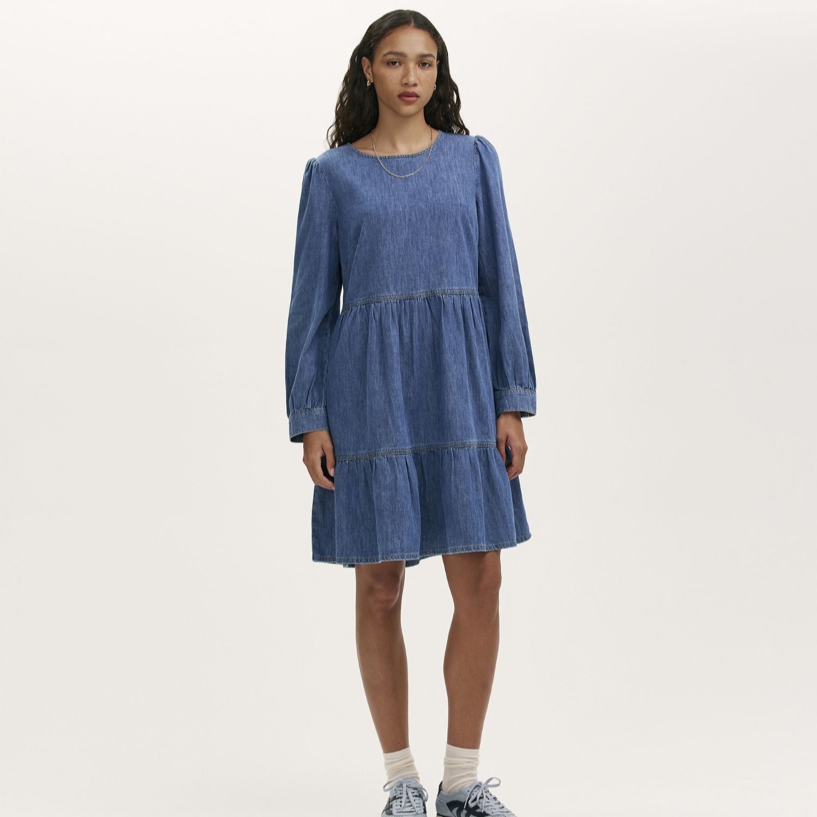 Finery Nancy Denim Long-Sleeve Dress