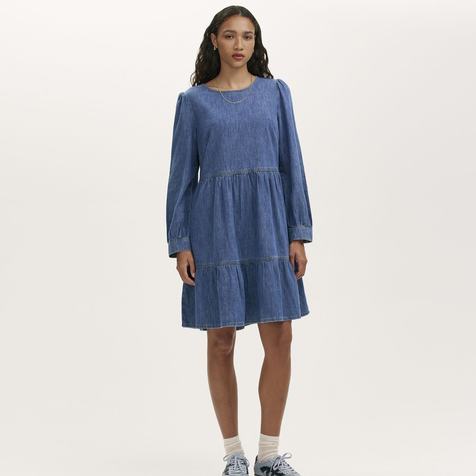 Finery Nancy Denim Longsleeve Dress