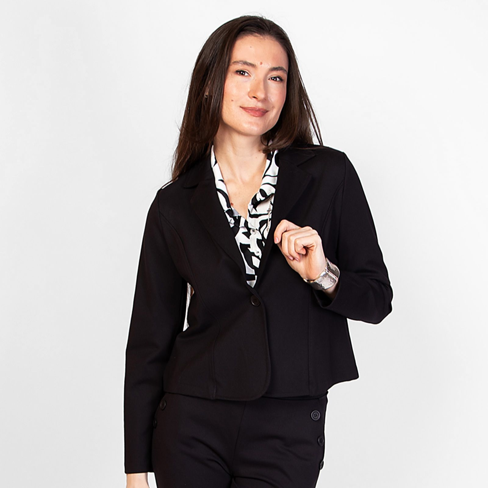Kim & Co Stretch Ponte Jersey Long Sleeve Jacket