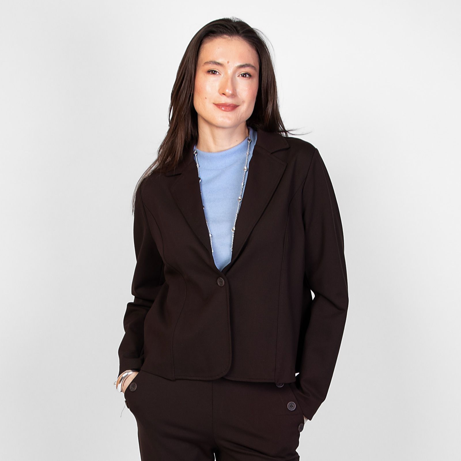 Kim & Co Stretch Ponte Jersey Long Sleeve Jacket