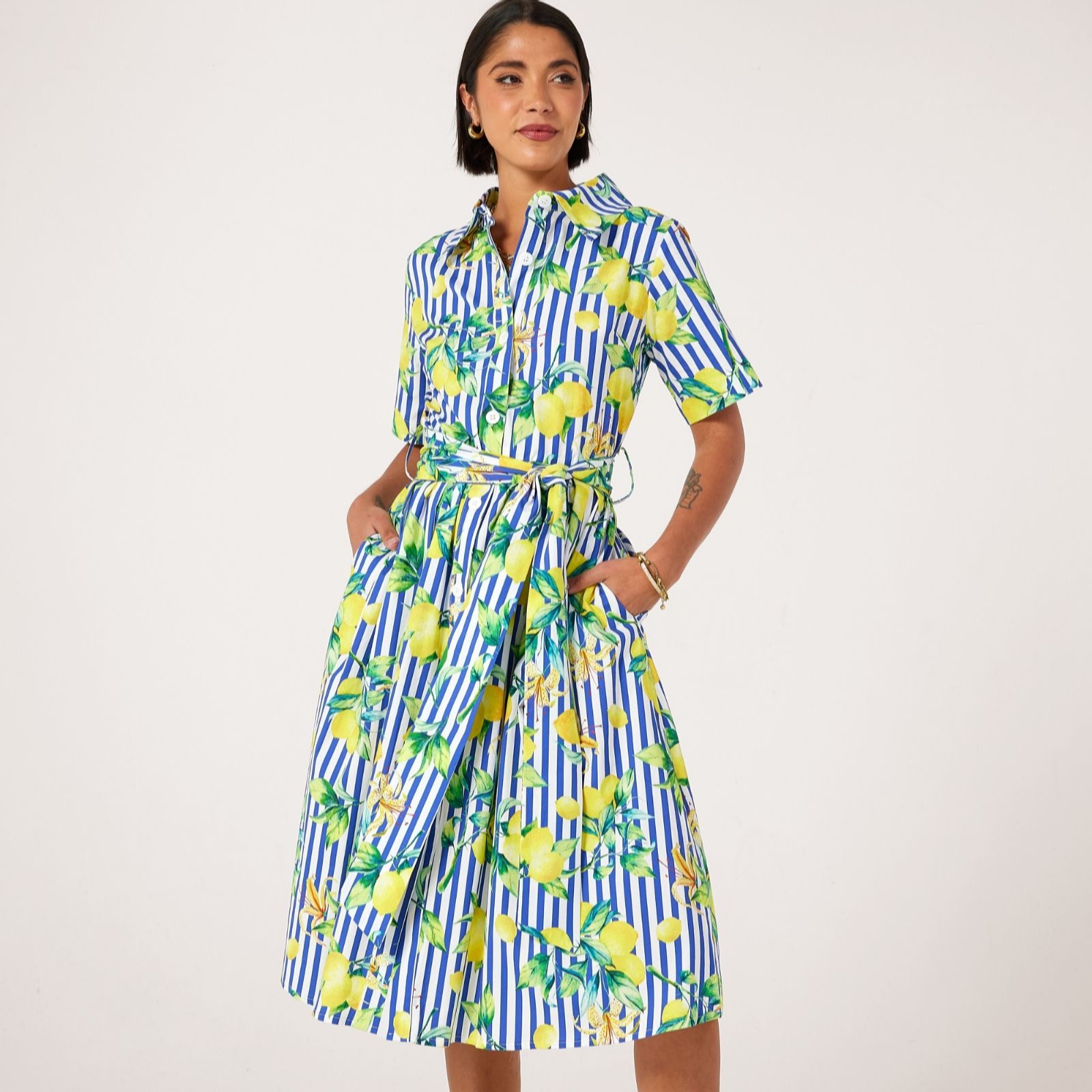 Helene Berman Riviera Collection Lemon Print Dress