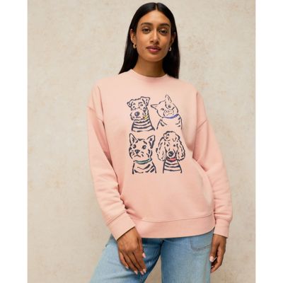 White Stuff Cleo Longline Graphic Sweat Top
