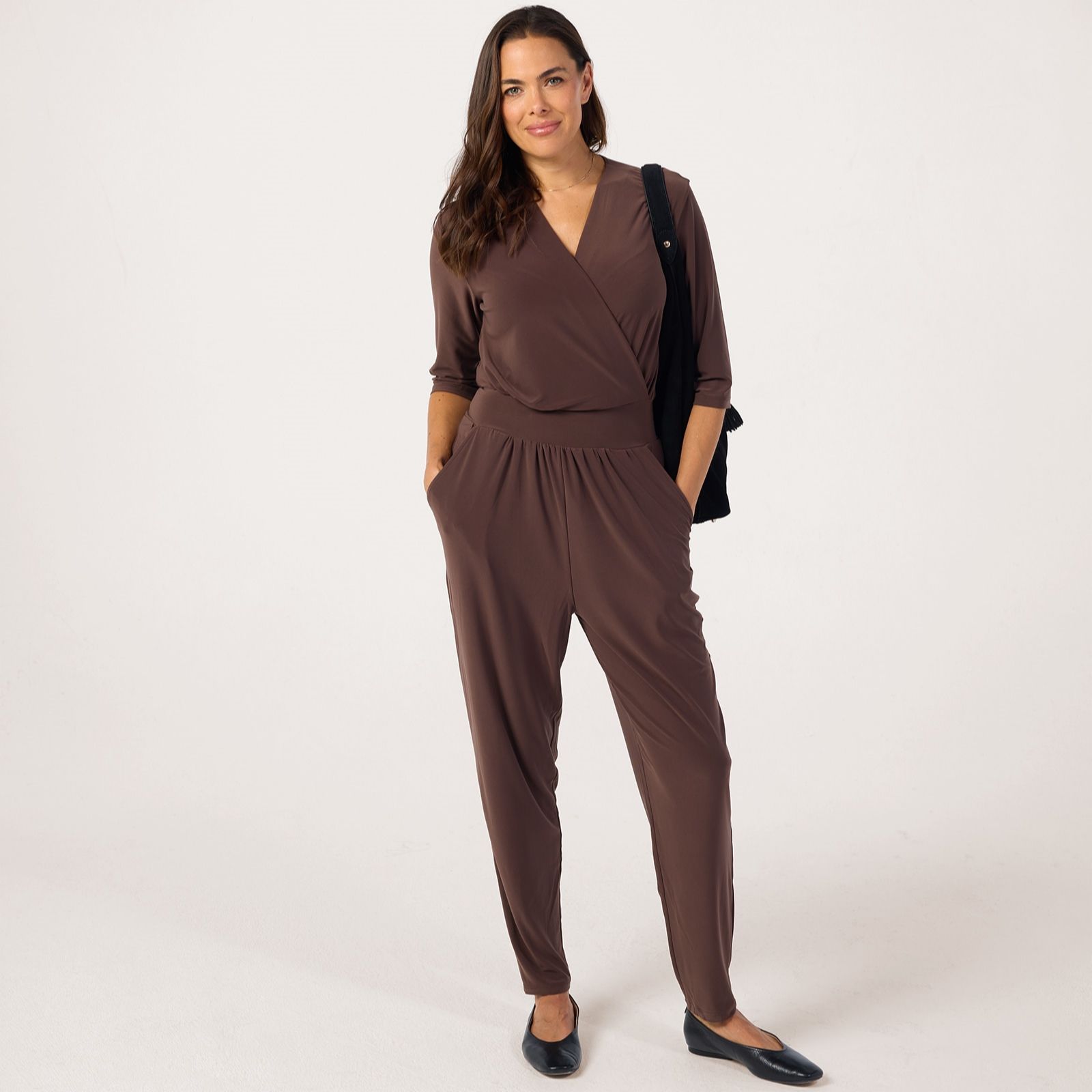 Kim & Co Deluxe Brazil 3/4 sleeve Narrow Standard Leg Jumpsuit