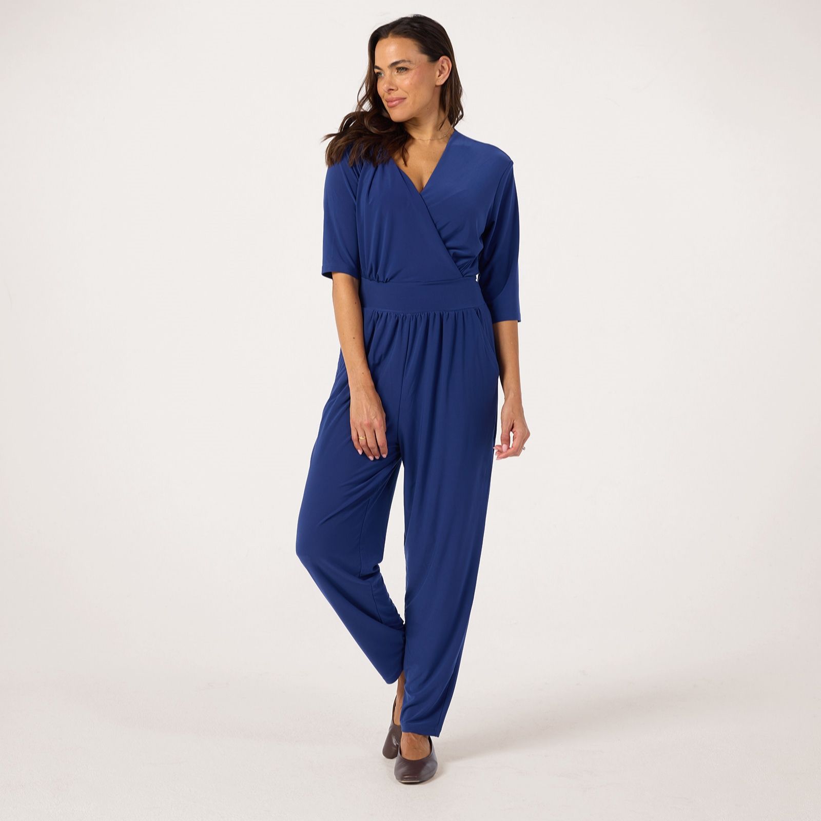 Kim & Co Deluxe Brazil 3/4 sleeve Narrow Standard Leg Jumpsuit
