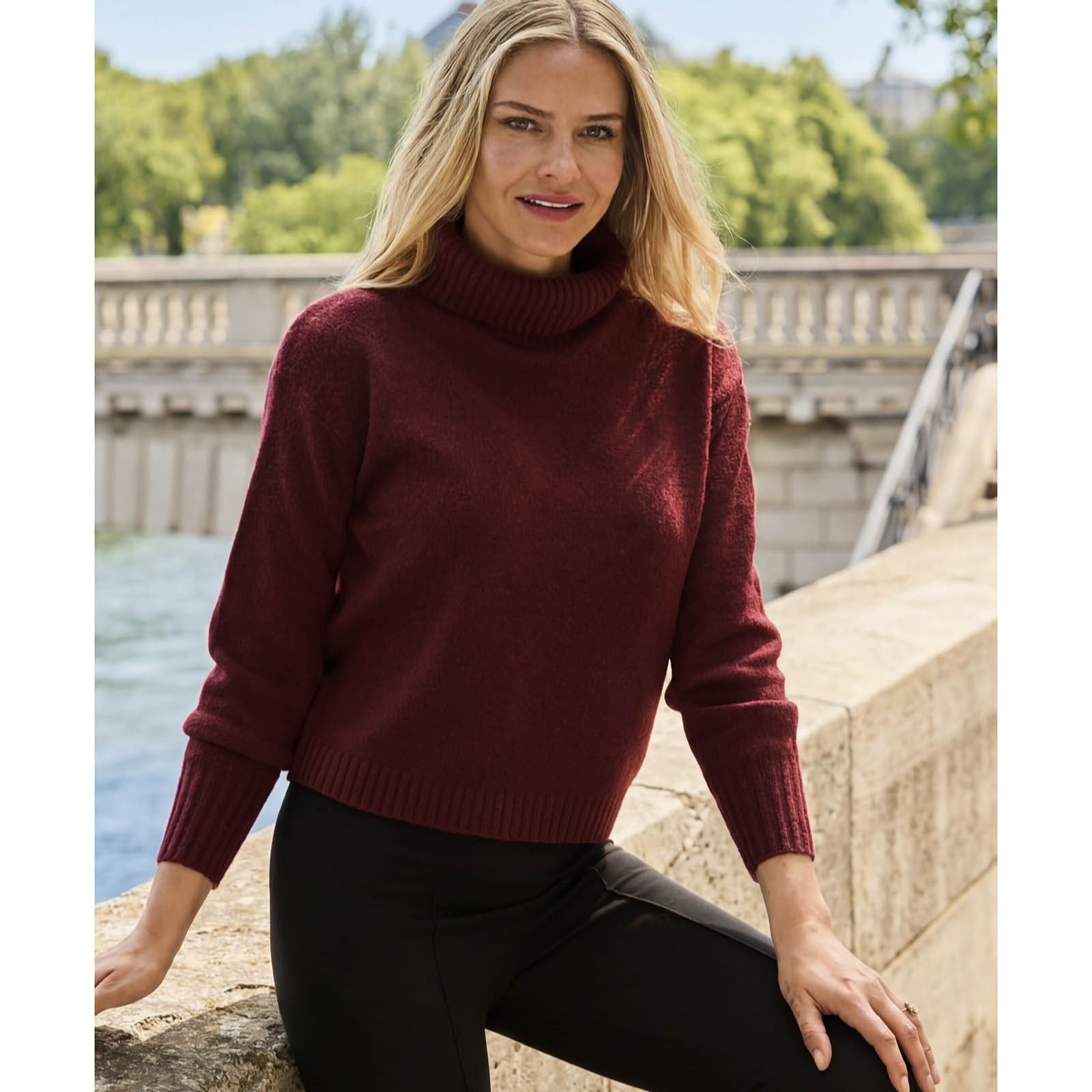 Sosandar Tweedy Look Roll Neck Jumper