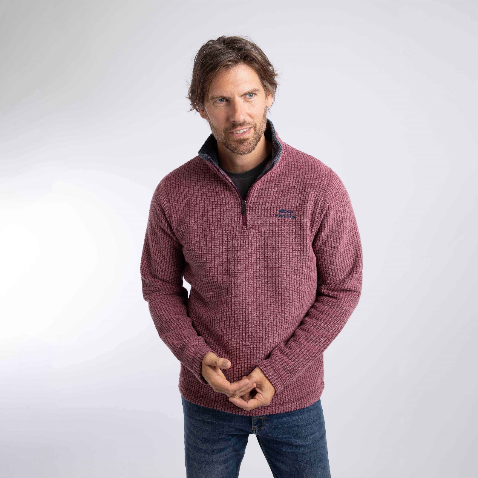 Weird Fish Mens Newark 1/4 Zip Grid Fleece