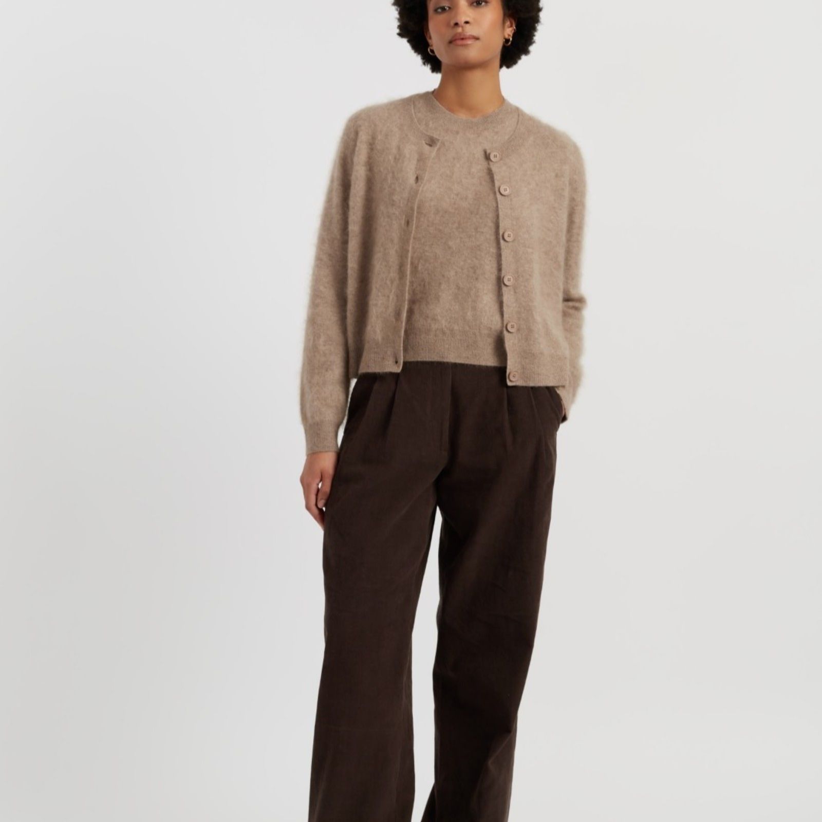 Chinti & Parker 100% Cashmere Brushed Knit Cardigan