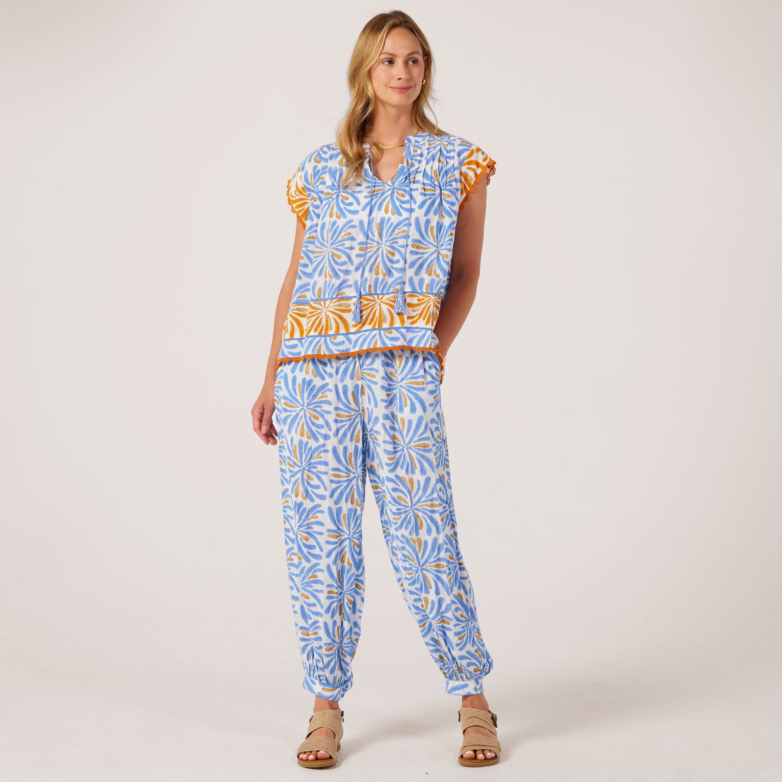 Monsoon Cece Woodblock Print Top