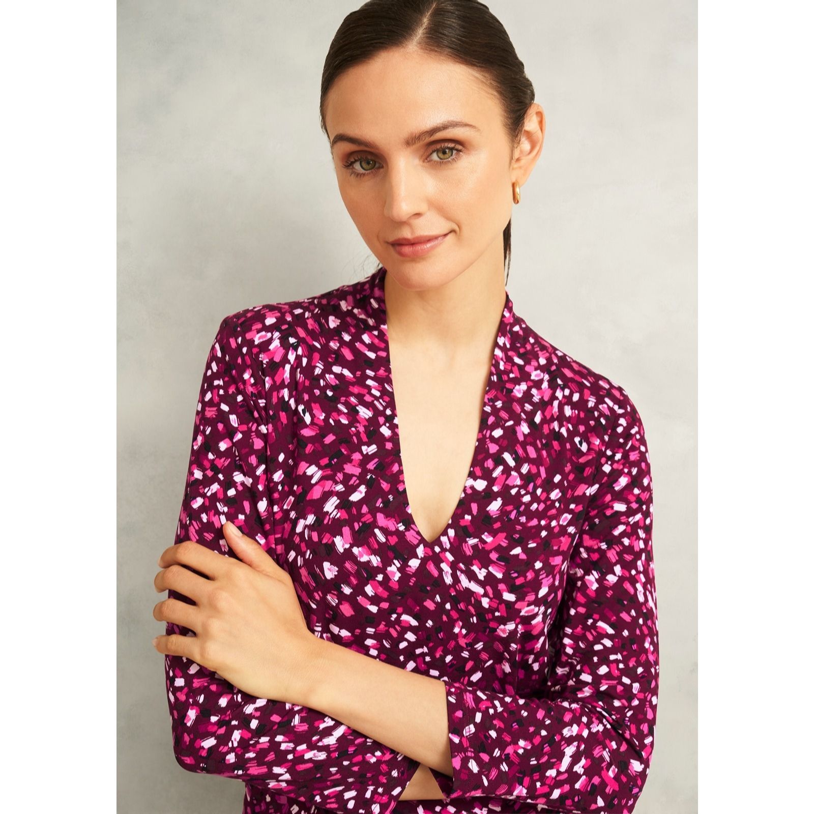 Hobbs London Aimee Printed Top - QVC UK