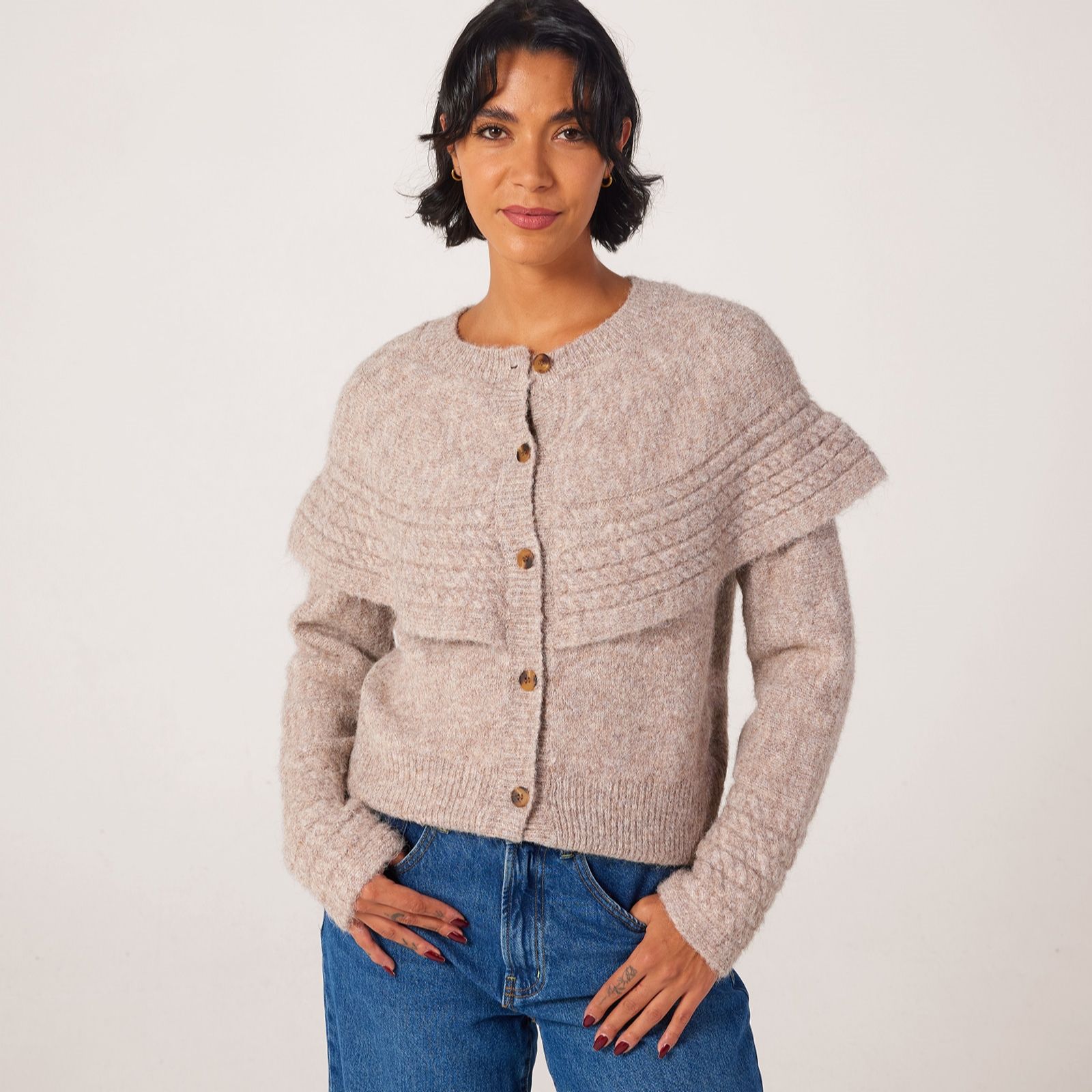 Izabel London Layered Detail Cardigan