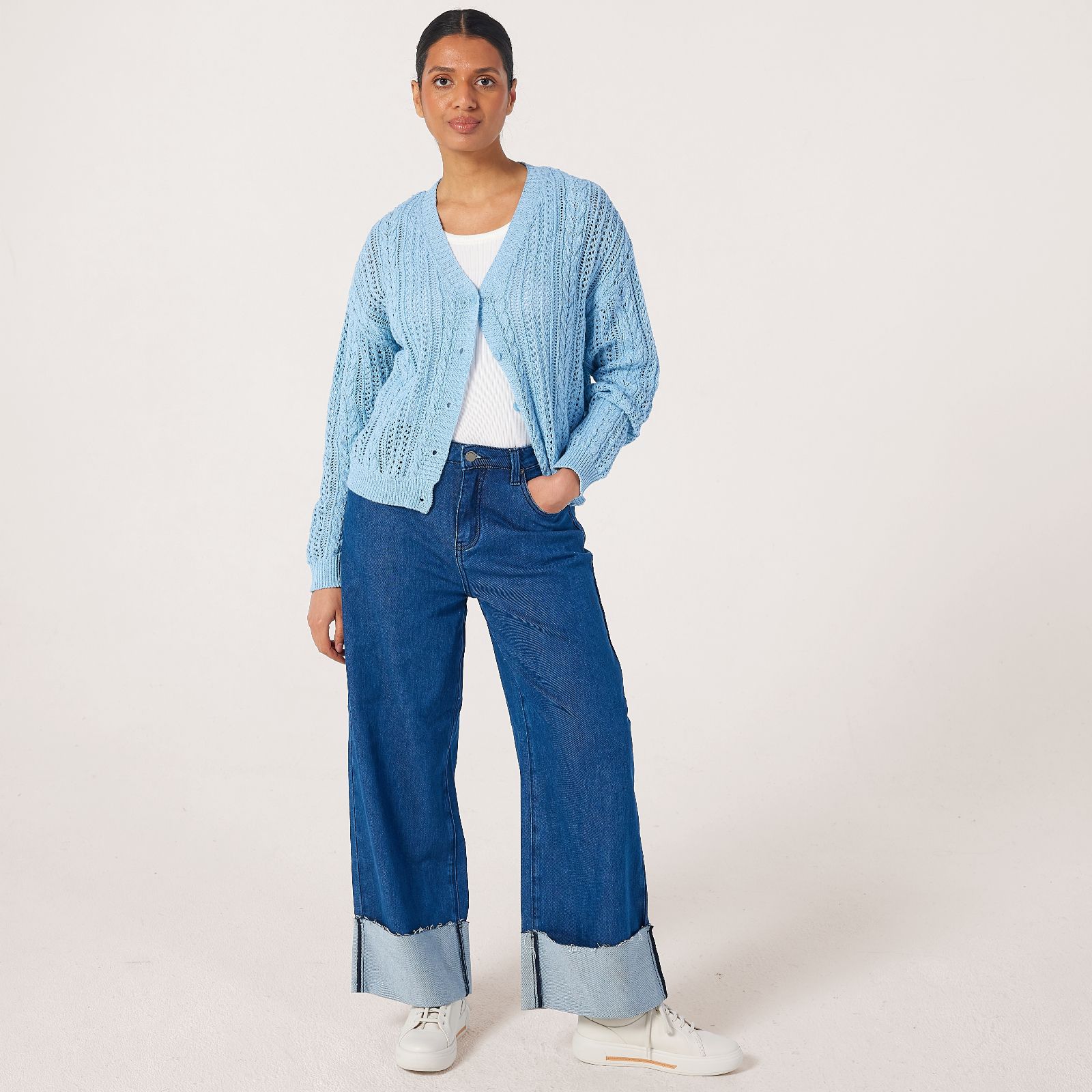 Apricot Cotton Blend Button Through Cardigan