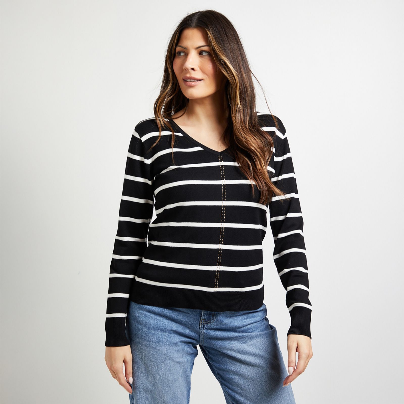 Wallis Shoulder Button Striped Knitted Top