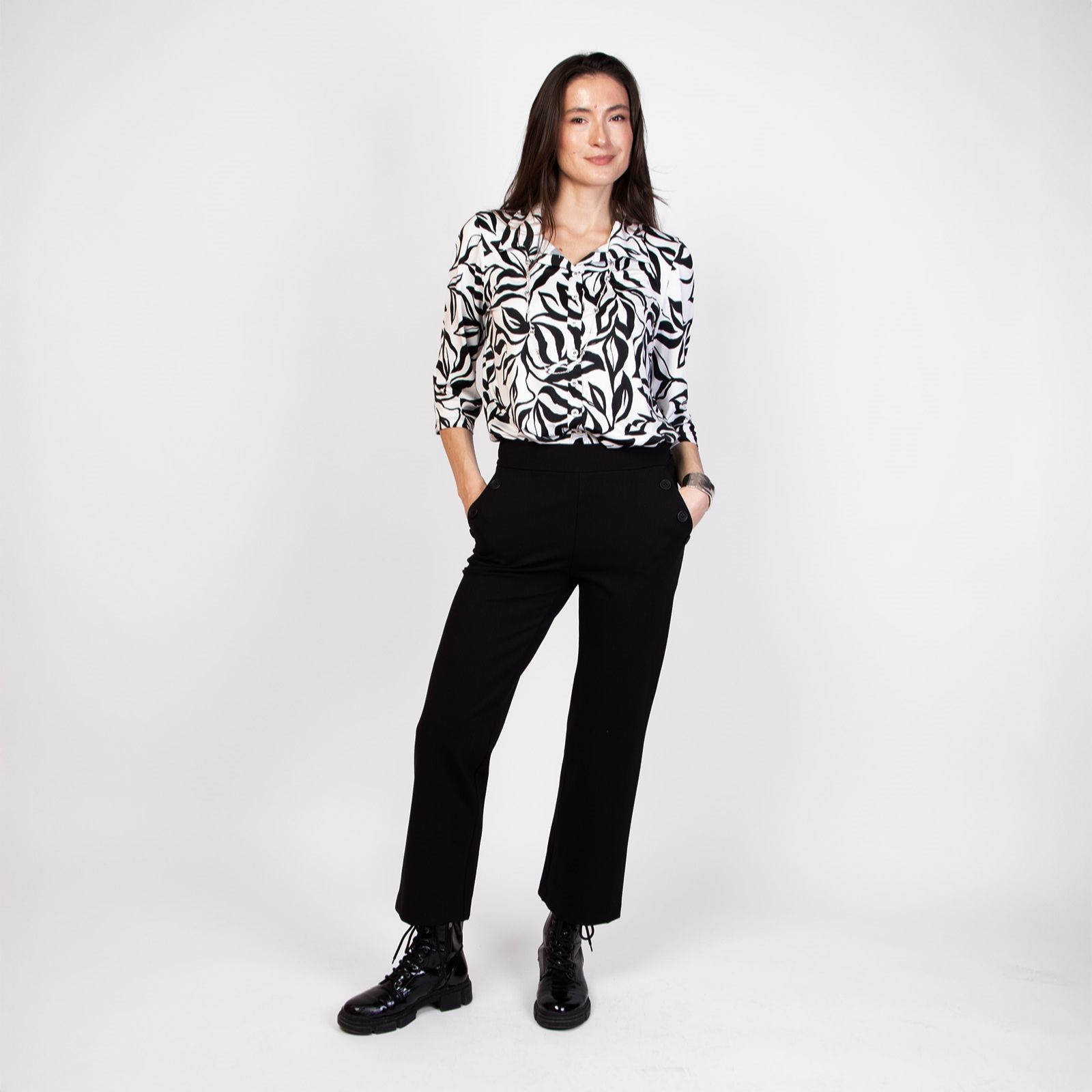 Kim & Co Stretch Ponte Jersey Straight Leg Sailor Standard Trousers