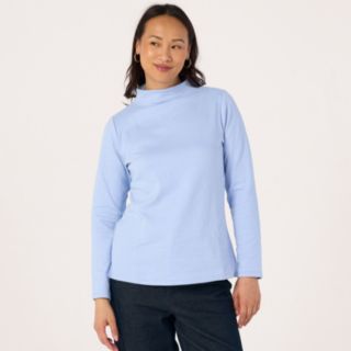 Denim & Co. Essentials Soft Knit Funnel Neck Long Sleeve Top