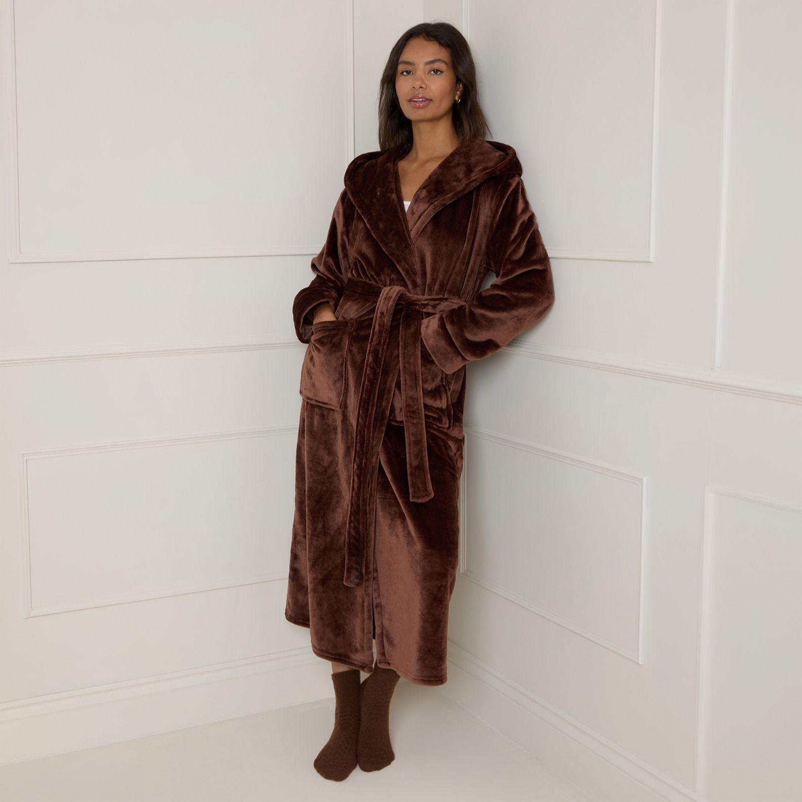 Dorothy Perkins Velour Hooded Dressing Gown