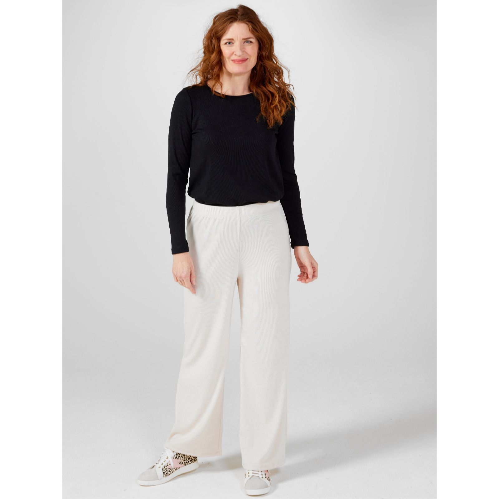 Time and Tru Women's Mock Neck Top and Wide Leg Pants Set, 2-Piece, Sizes  XS-3XL 