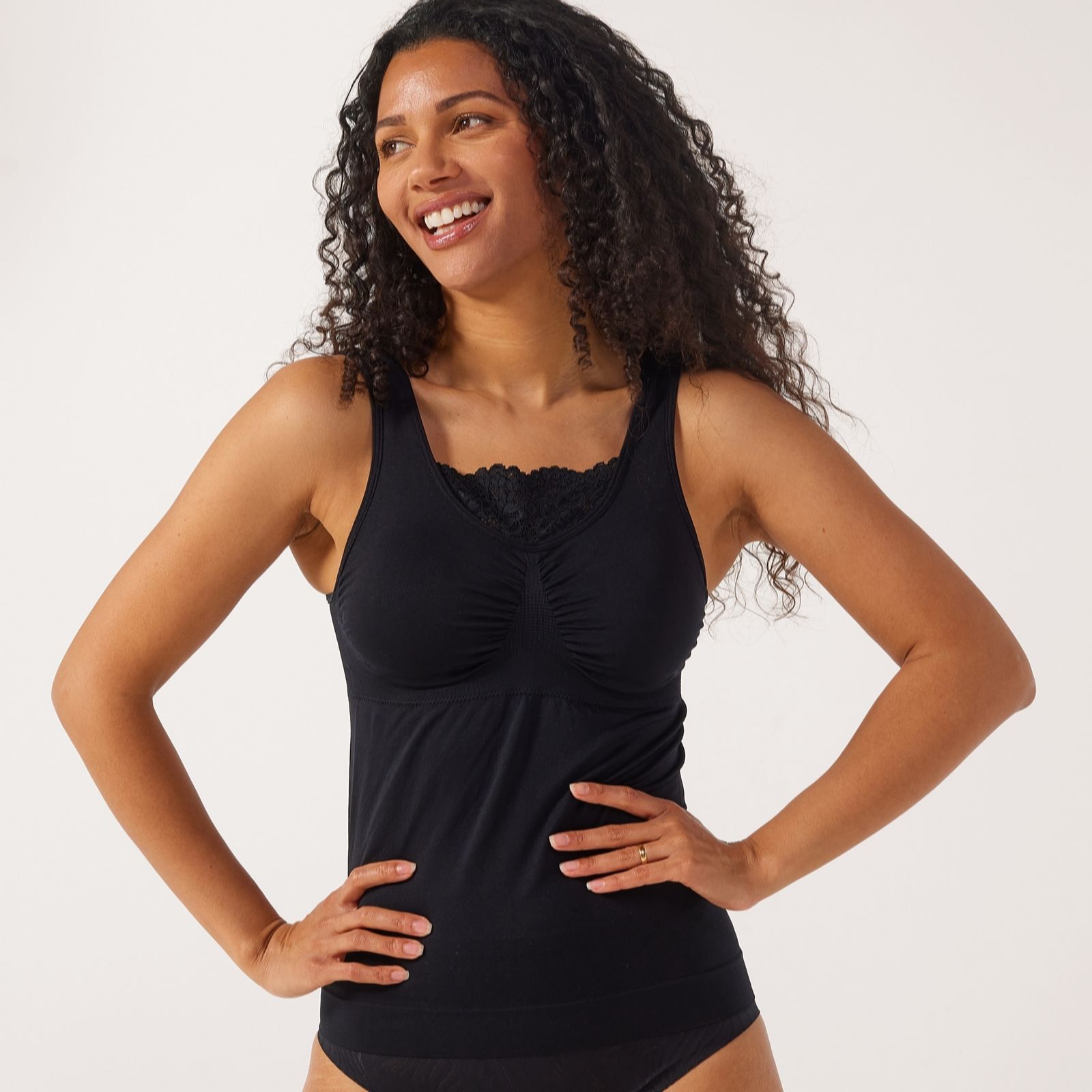 Rhonda Shear Seamless Tank with Lace