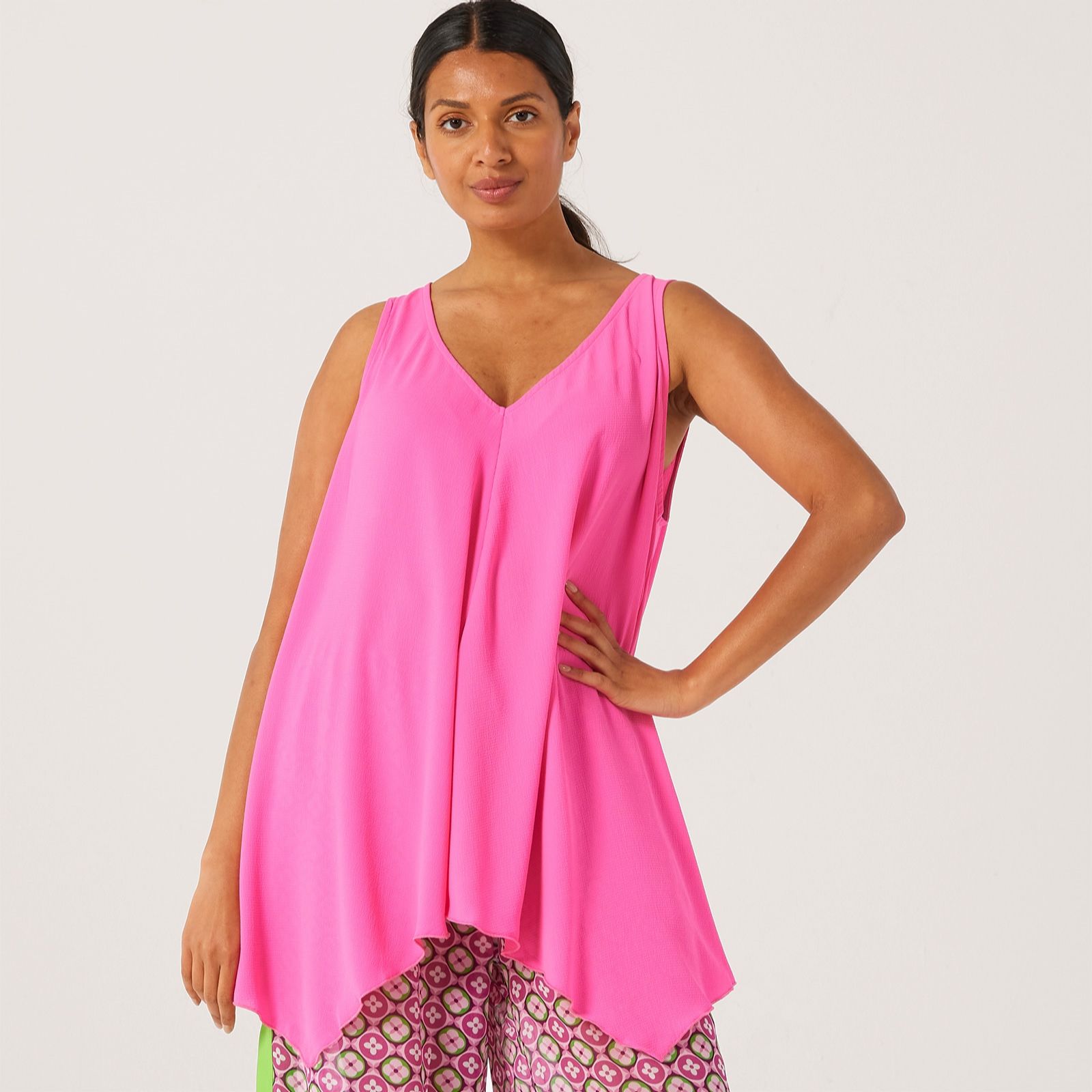 Malissa J Crepe Feel Sleeveless Top
