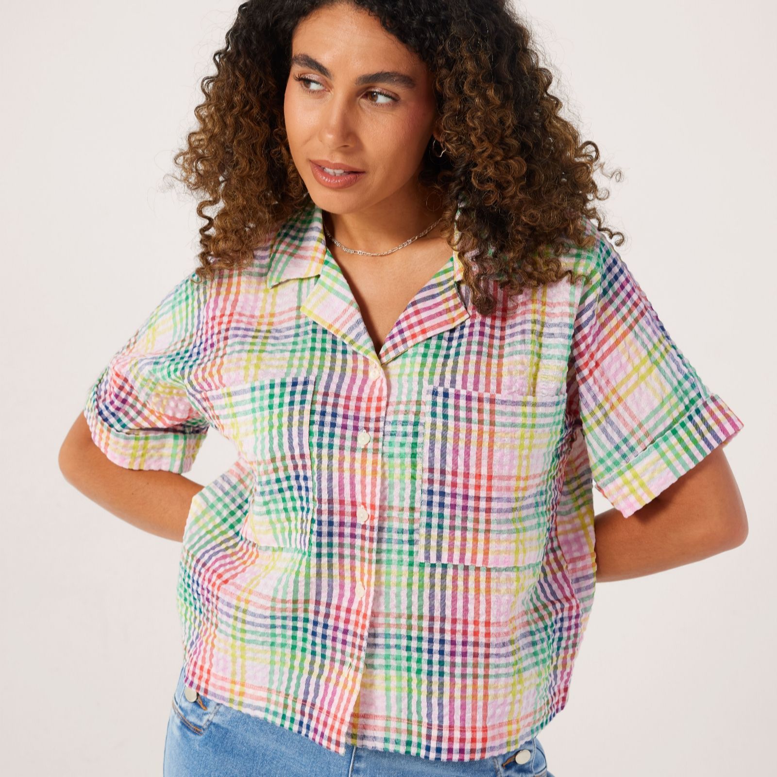 Dannii Minogue Check Revere Shirt Standard
