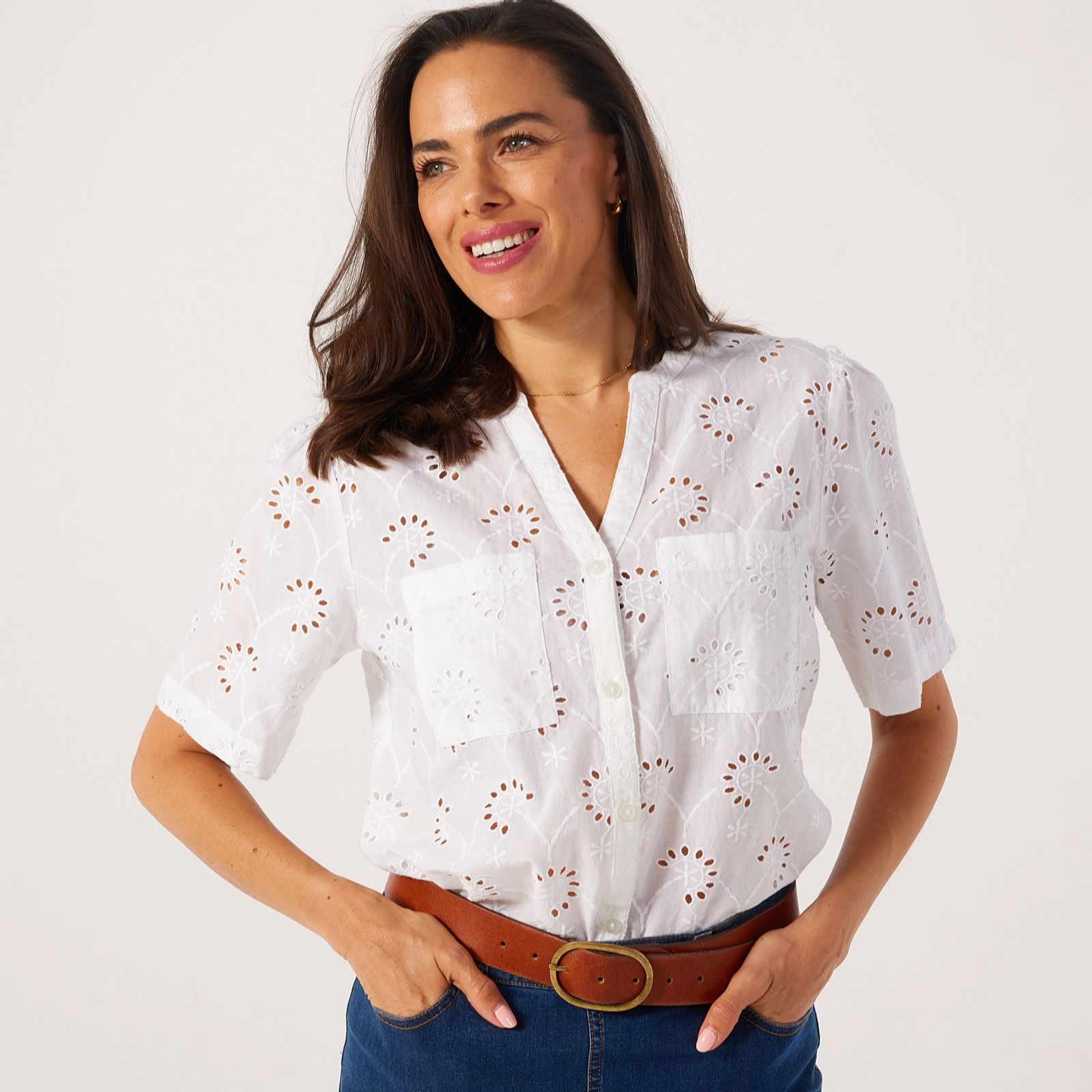 Ruth Langsford Broderie Blouse