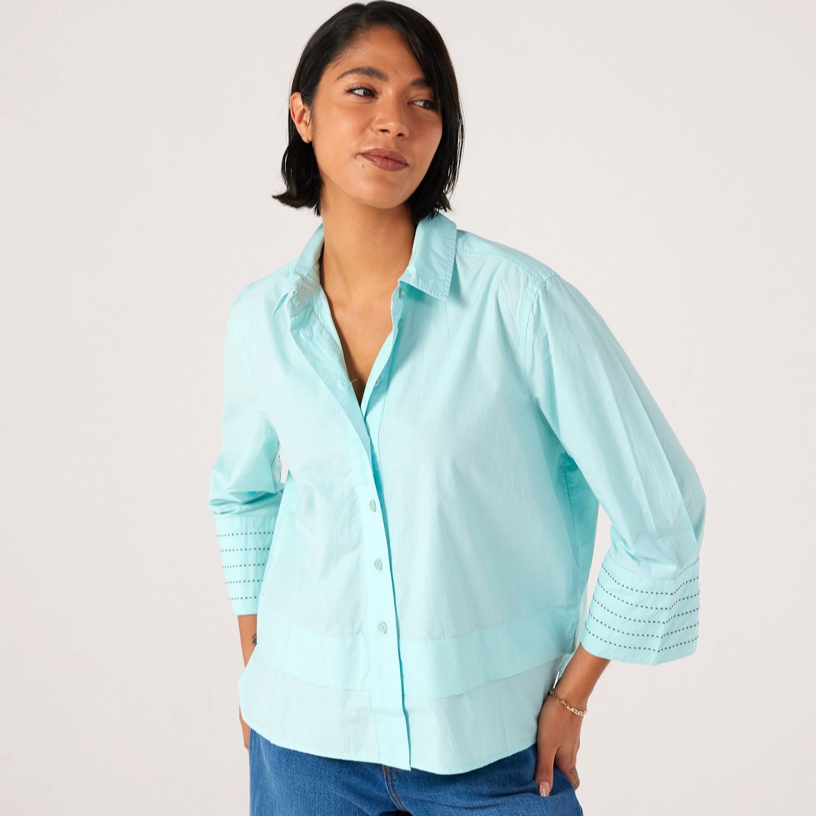 Masai Copenhagen Ianela Stitch Detail Heavy Cotton Poplin Shirt
