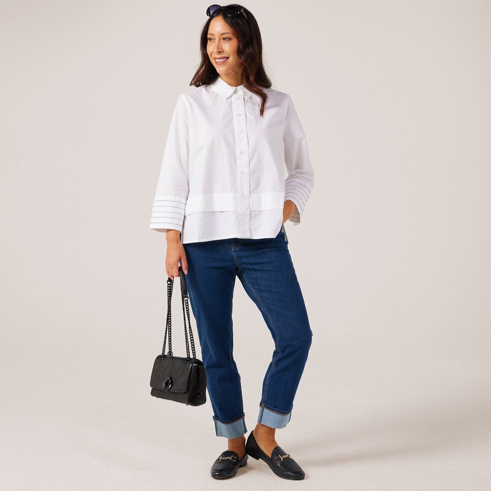 Masai Copenhagen Ianela Stitch Detail Heavy Cotton Poplin Shirt