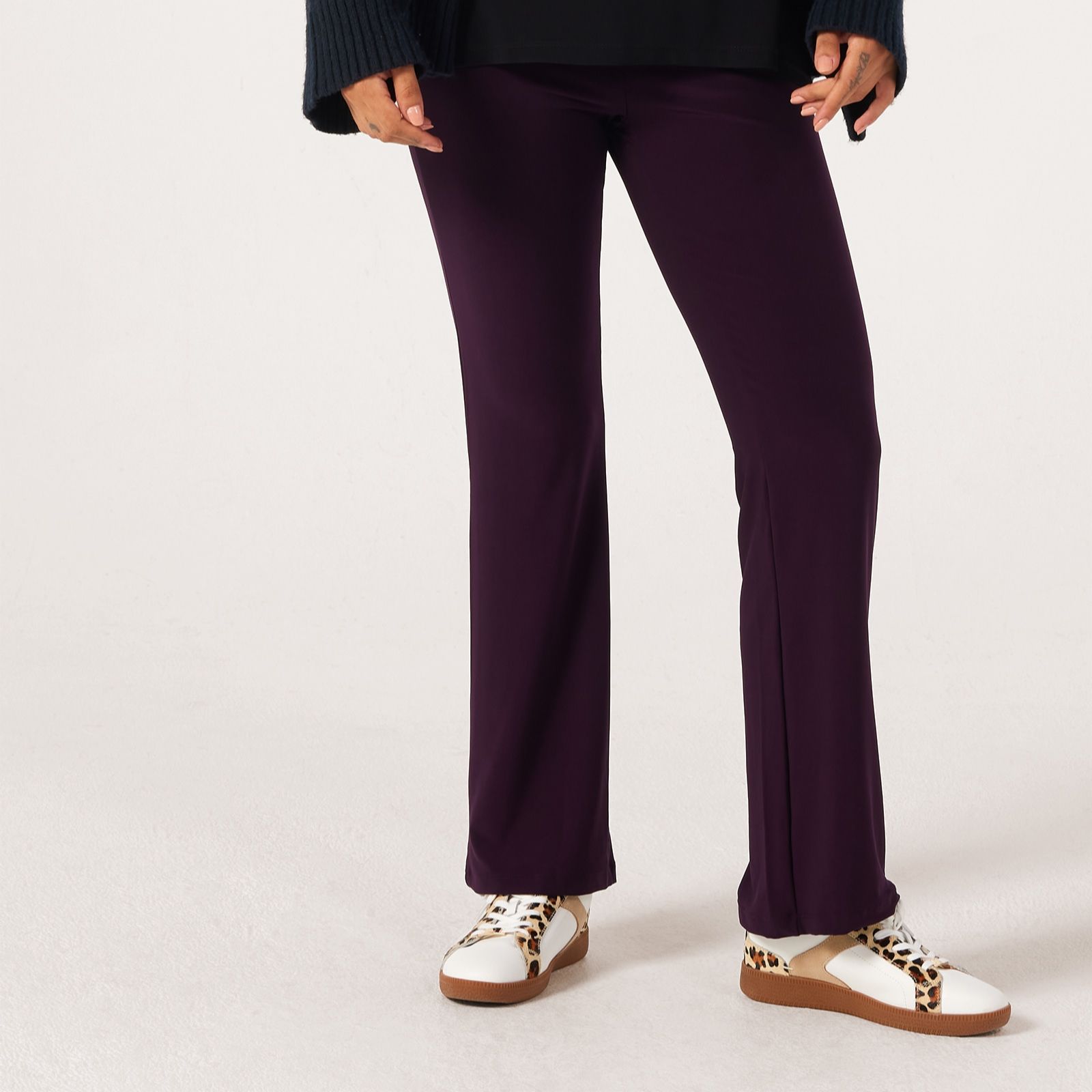 Kim & Co Deluxe Brazil Jersey Carla Flare Petite Trousers With Pockets