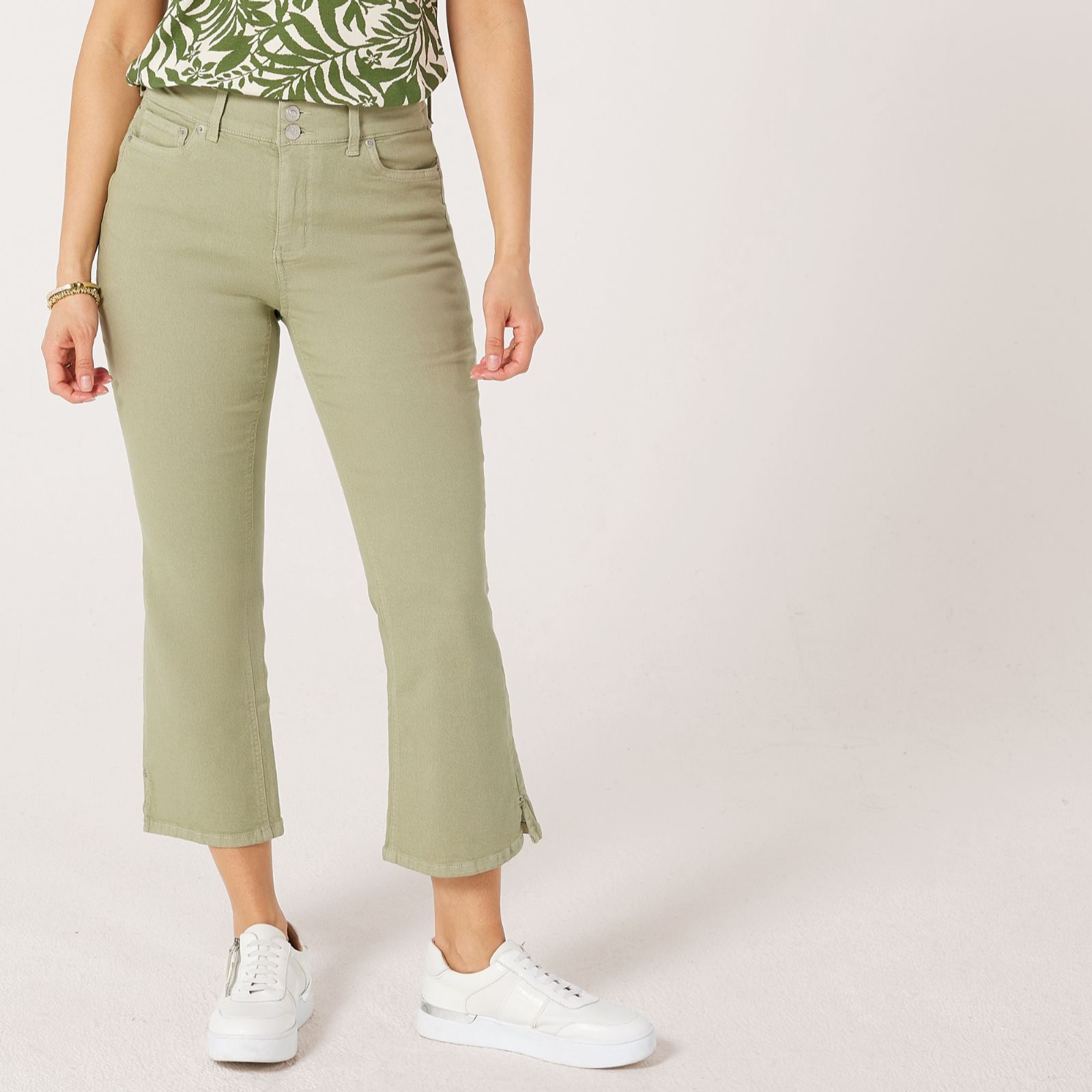 Denim & Co Stretch Cropped Bootcut Jean Petite