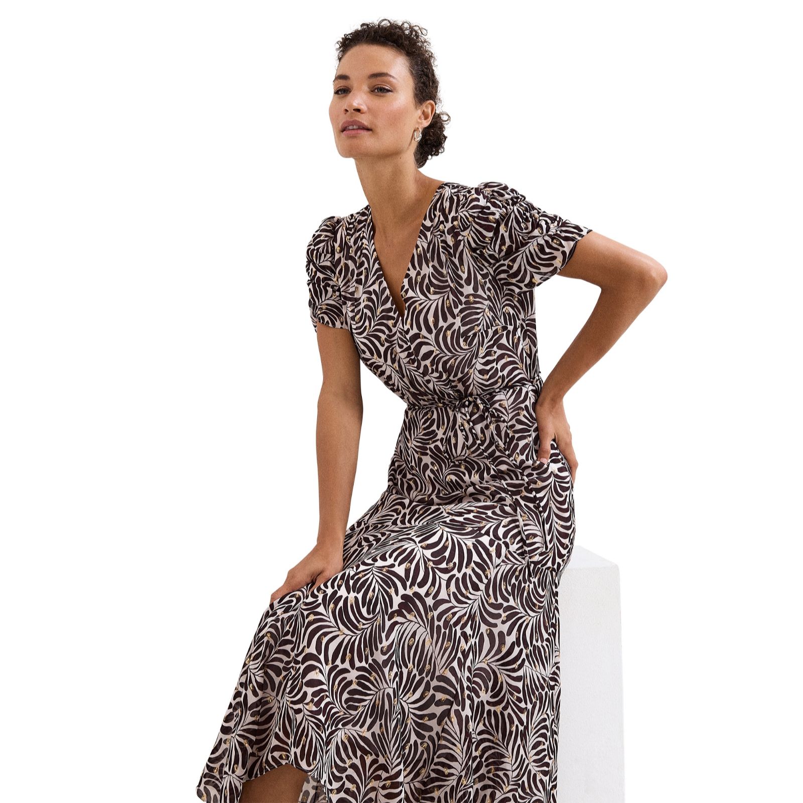 Phase Eight Verity Fil Coupe Midi Petite Dress