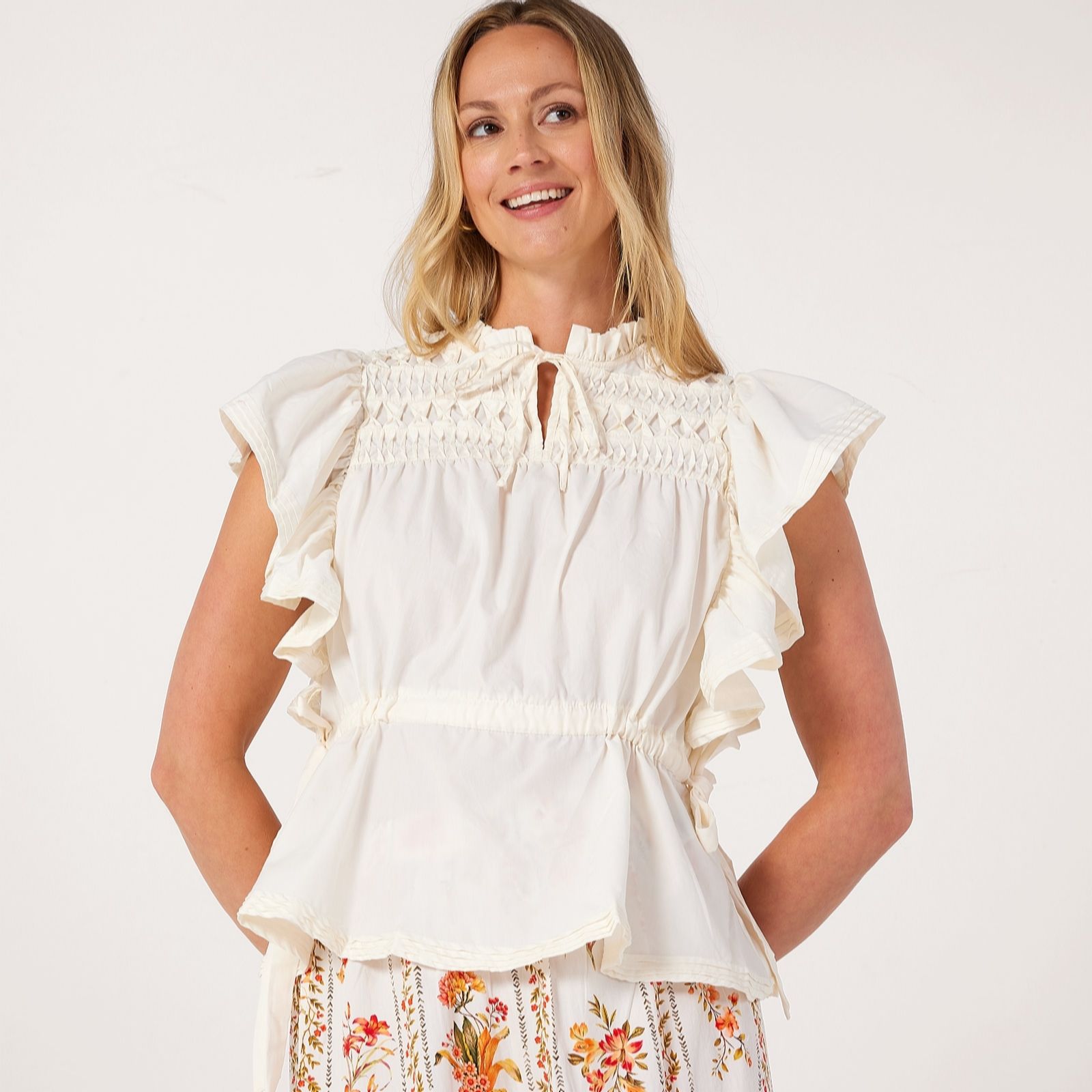 YAS Lura Tie Neck Top