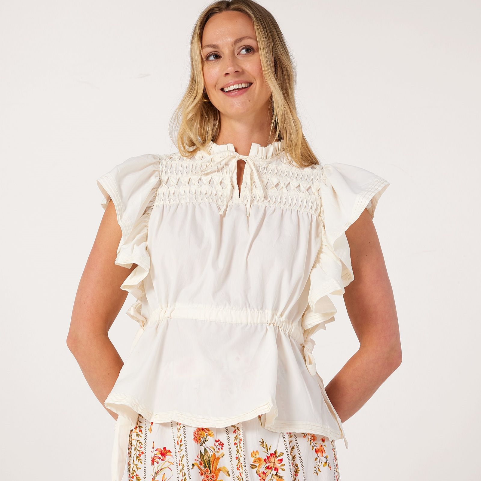 YAS Lura Tie Neck Top