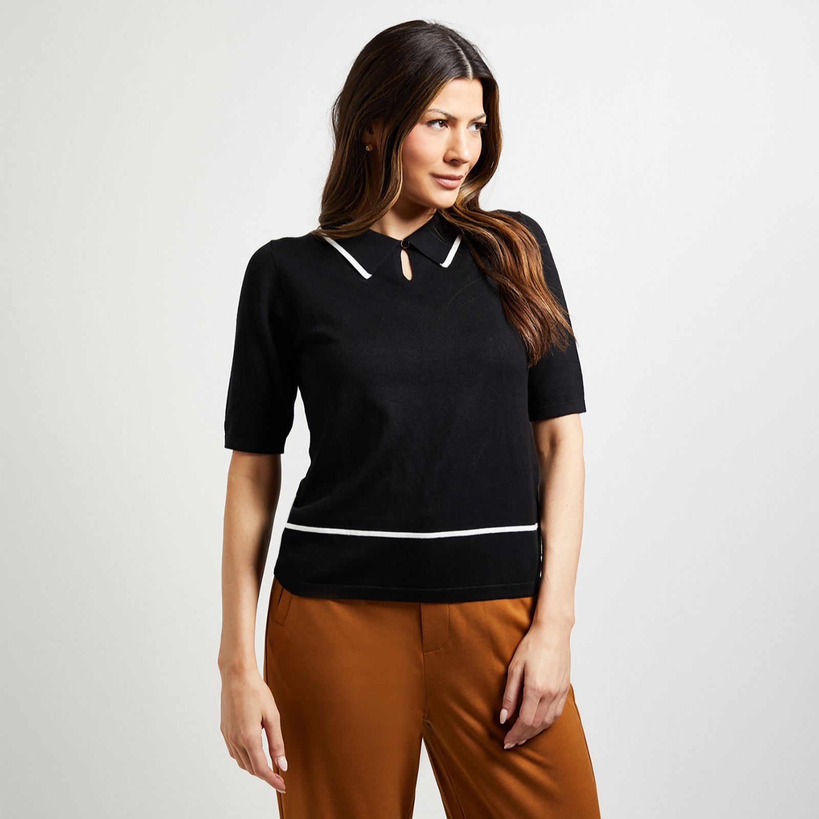 Wallis Collared Tipped Knitted T-Shirt