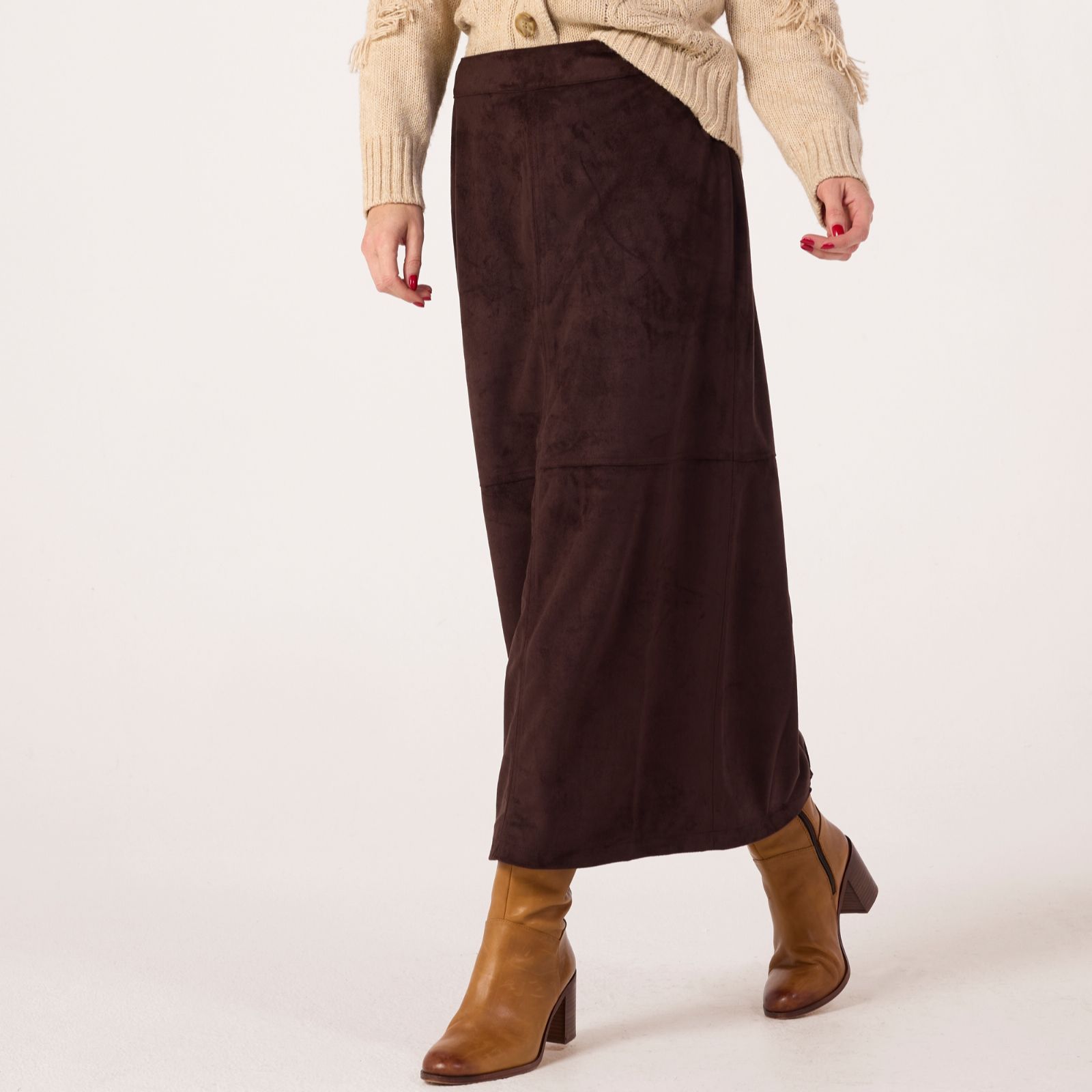 Ruth Langsford Faux Suede Midi Skirt Standard
