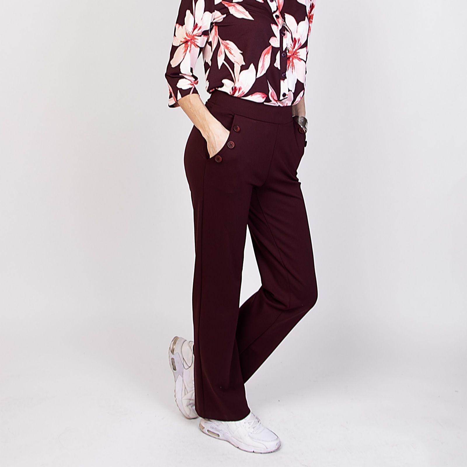 Kim & Co Stretch Ponte Jersey Straight Leg Sailor Petite Trousers