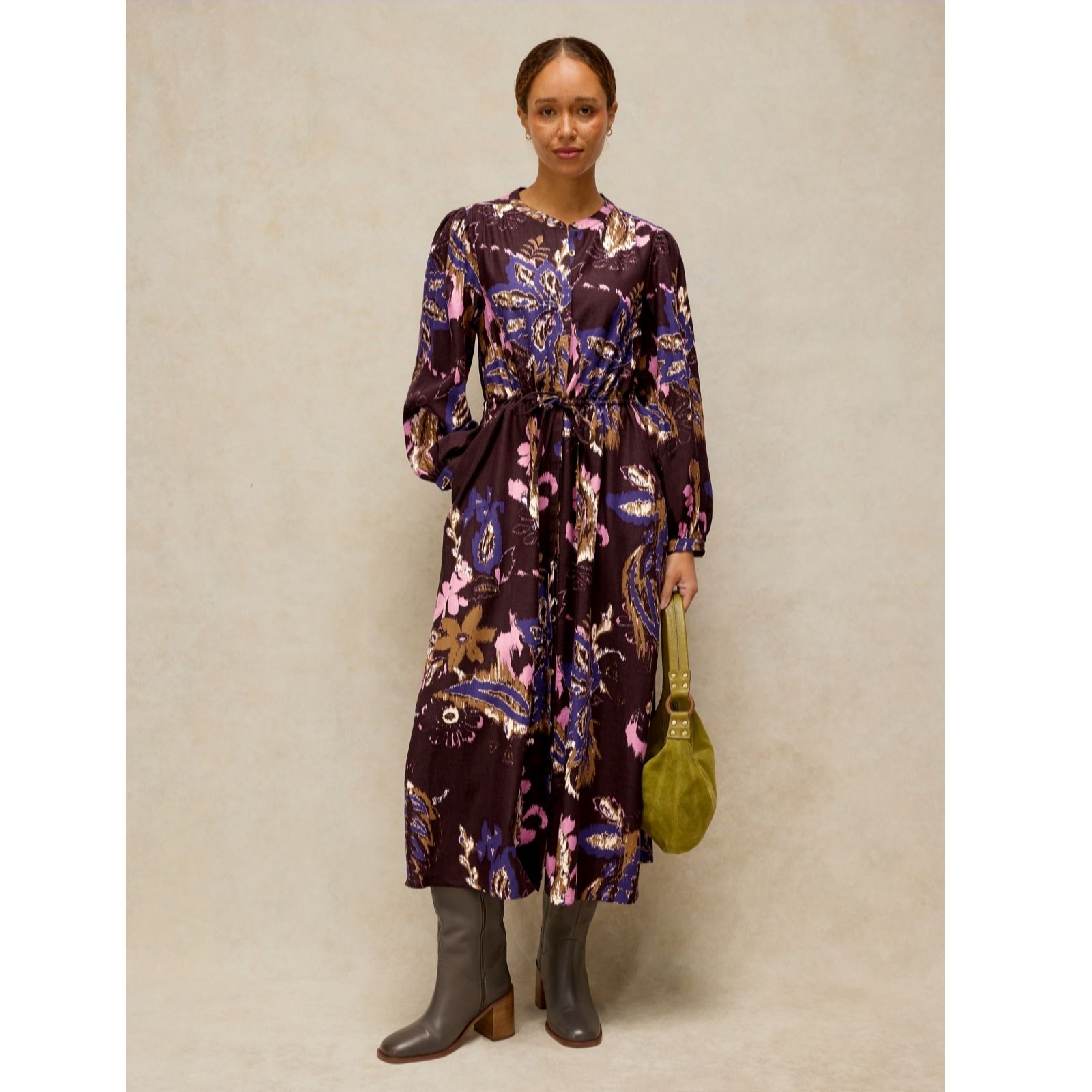  White Stuff Lana Printed Midi Dress Standard