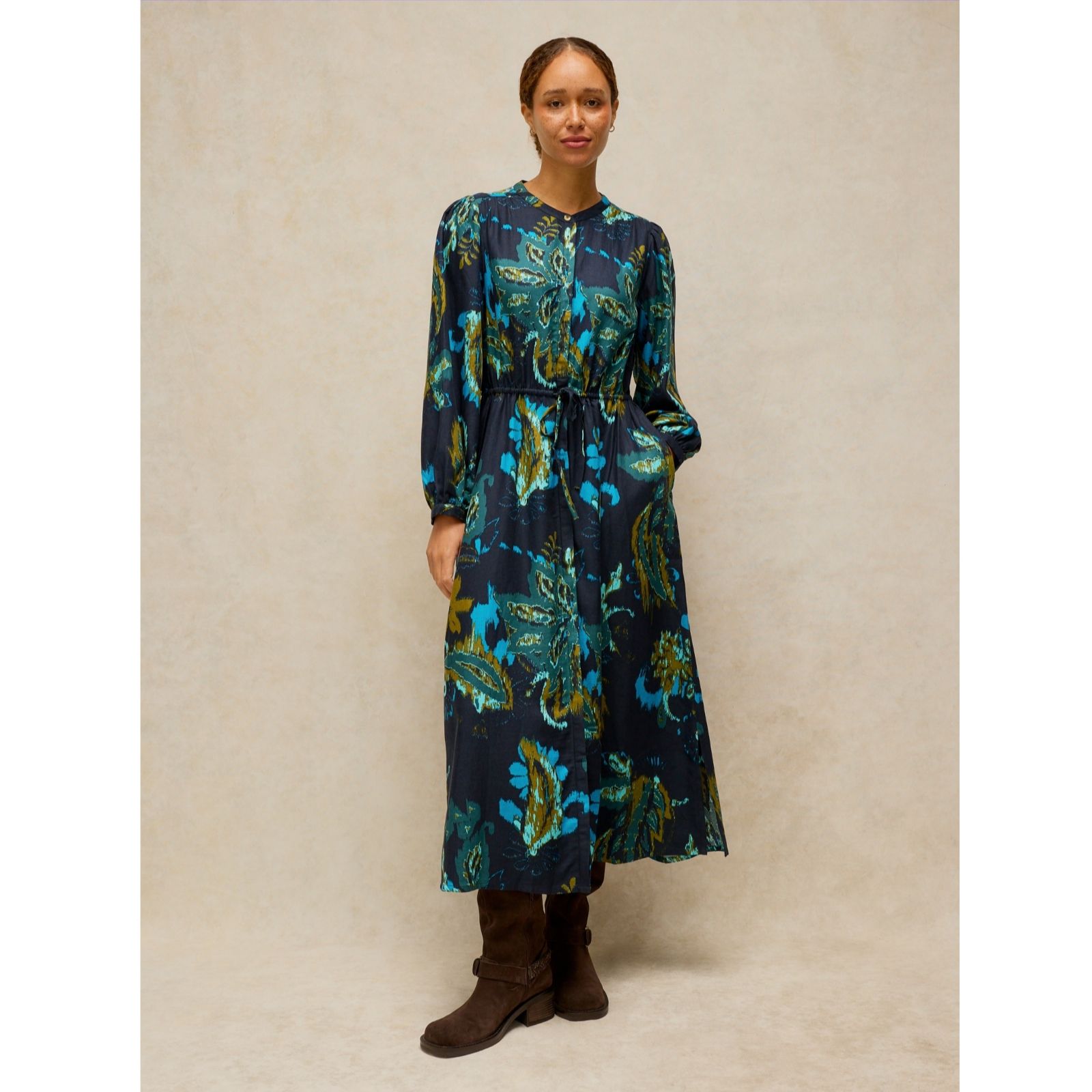 White Stuff Lana Printed Midi Dress Standard