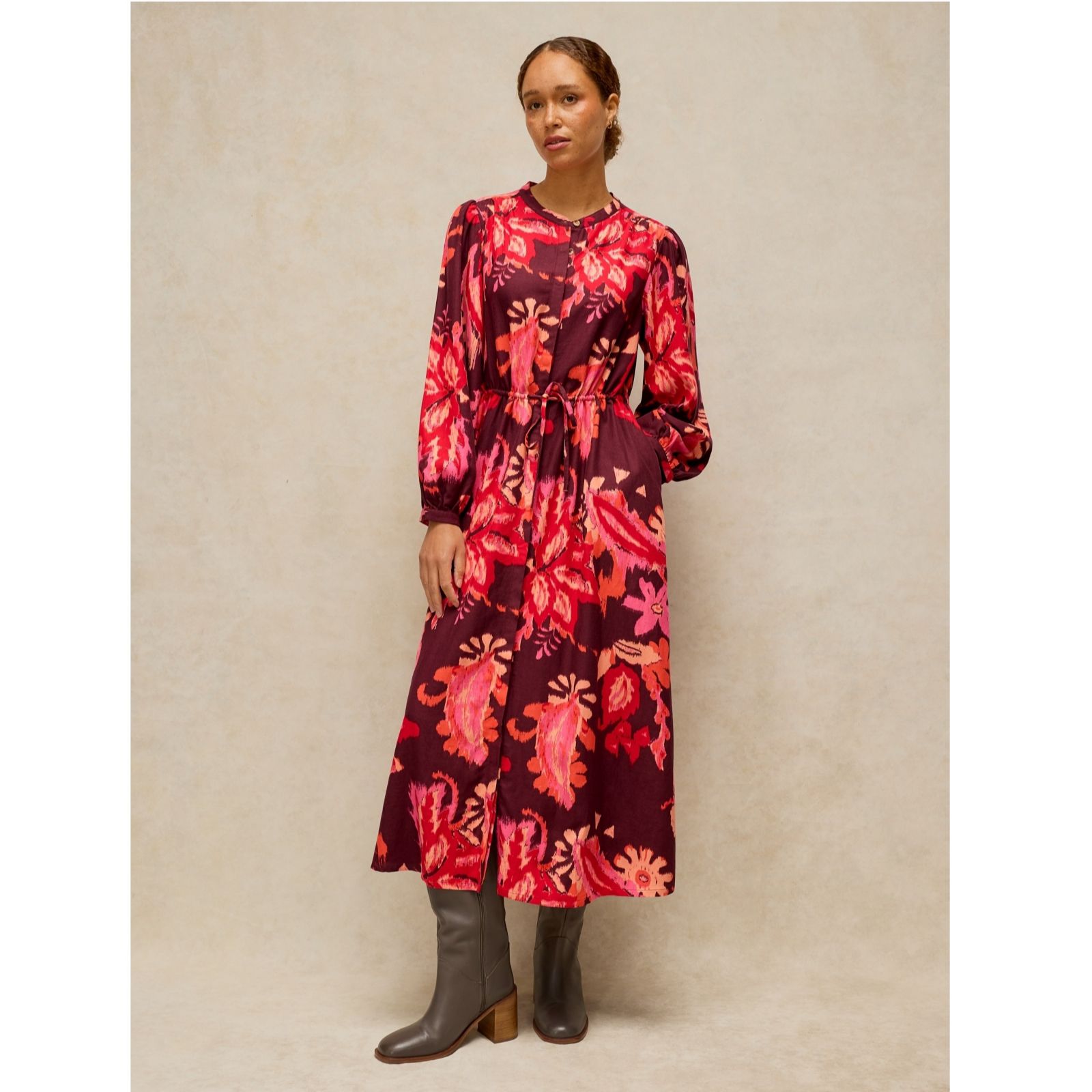 White Stuff Lana Printed Midi Dress Standard