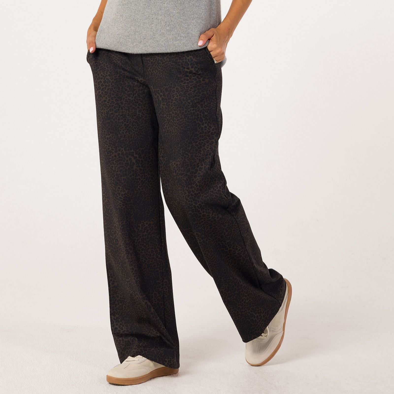 Helene Berman Animal Jacquard Stretch Waistband Trousers