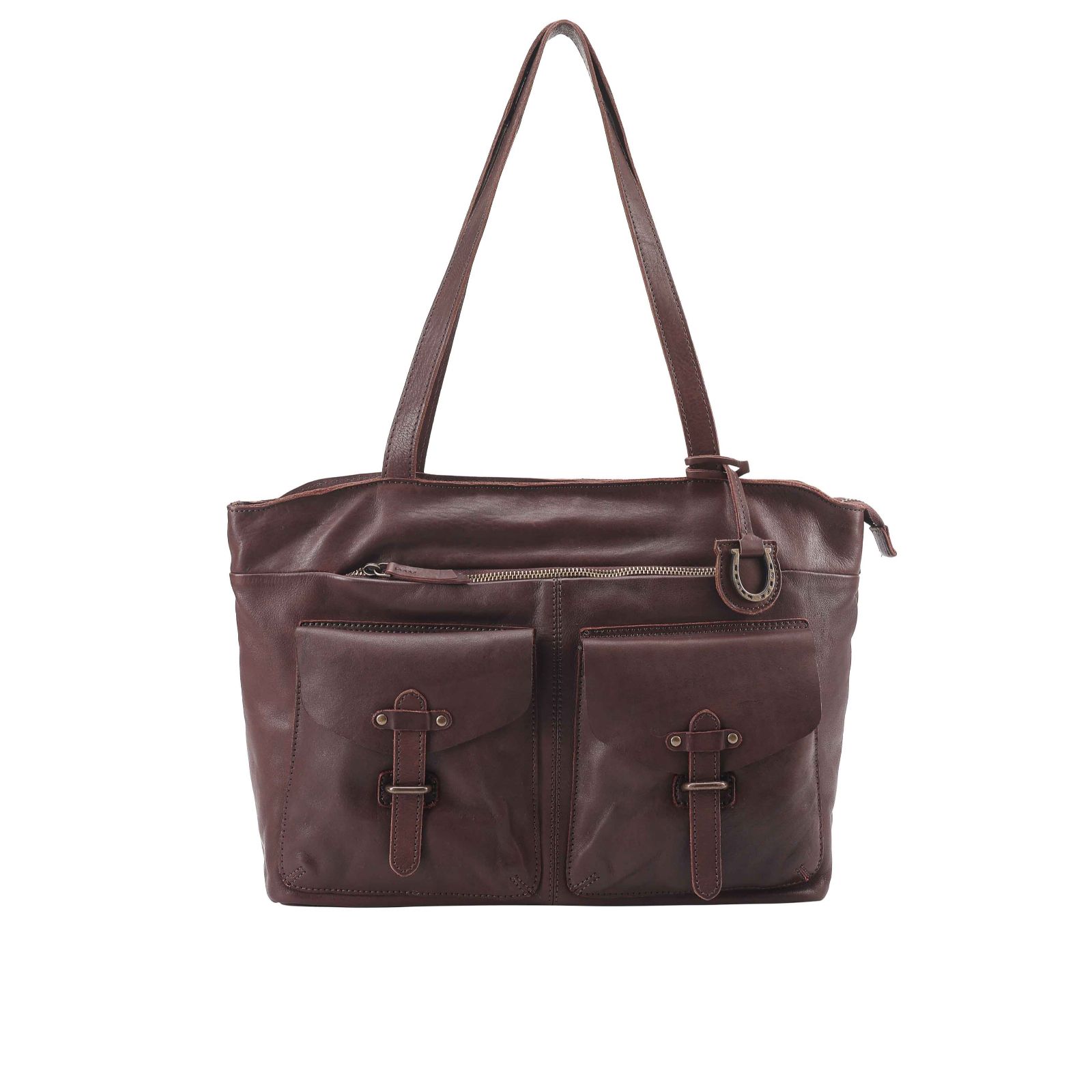 Lloyd Baker Violetta Washed Leather Multi Pocket Tote Bag