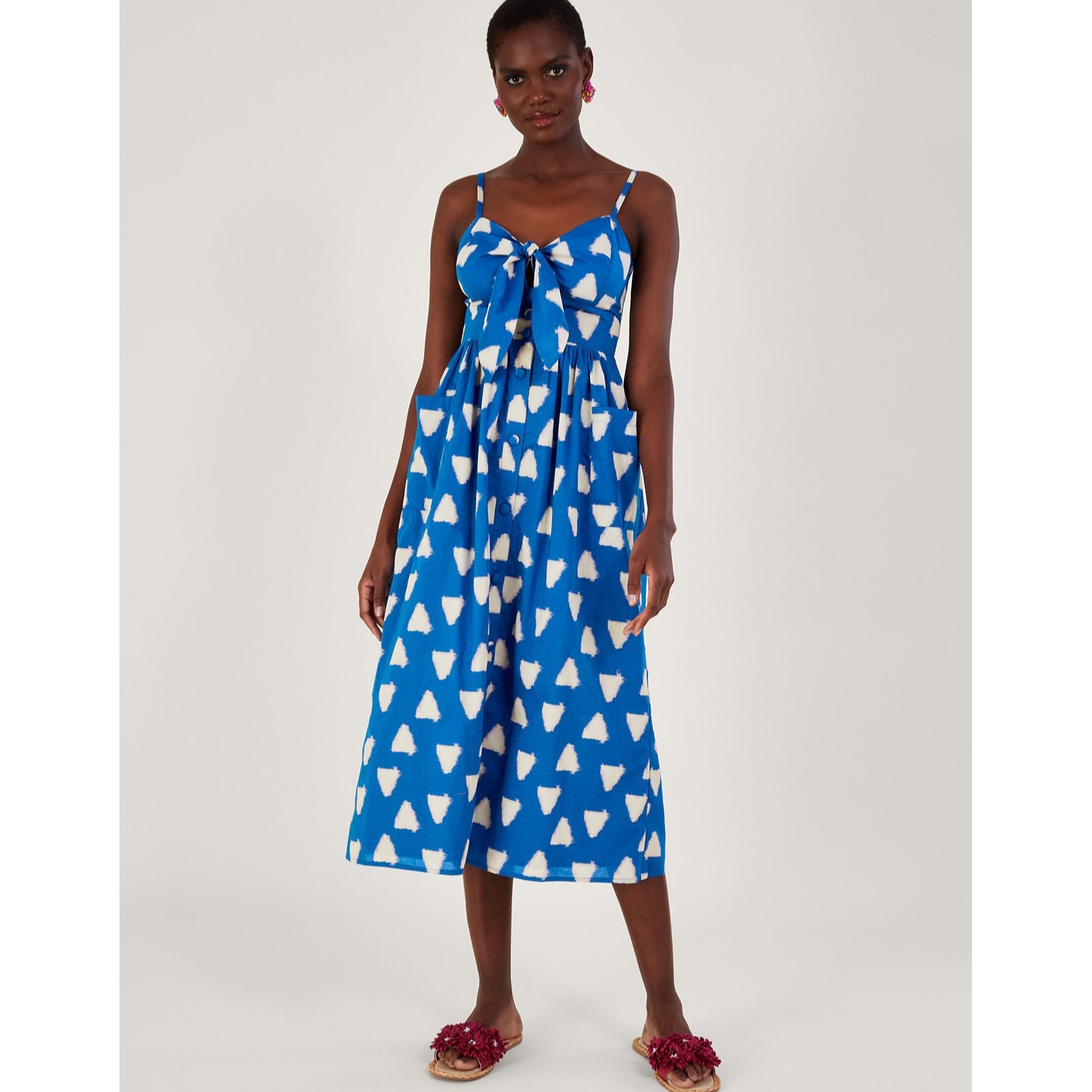 Monsoon Lizi Triangle Batik Cami Dress QVC UK