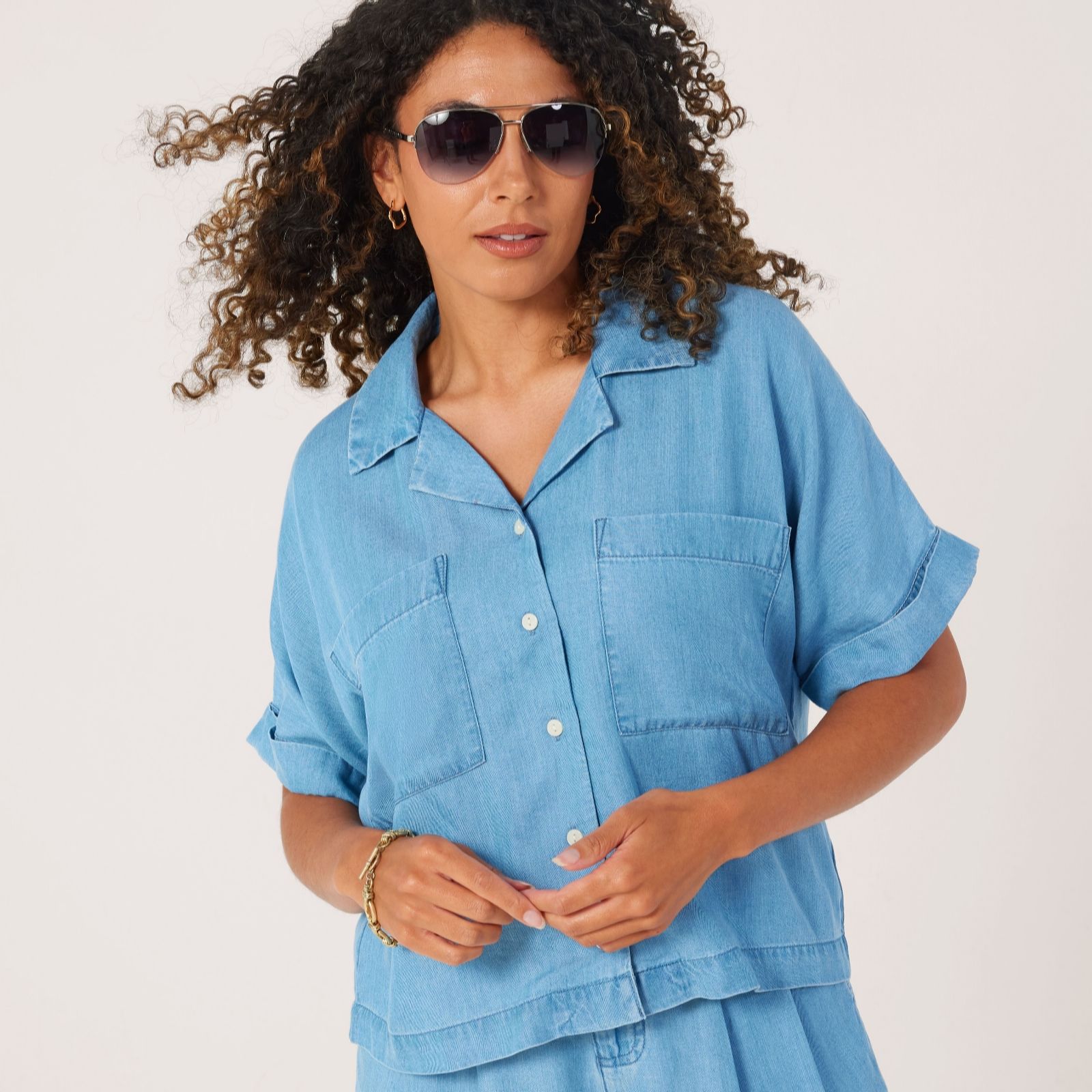 Dannii Minogue Tencel Revere Shirt Petite