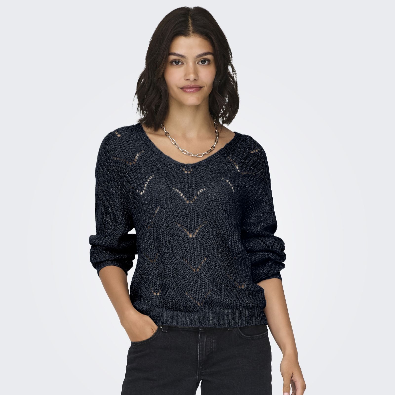 JDY Badut V-Nek Glitter Detail Jumper