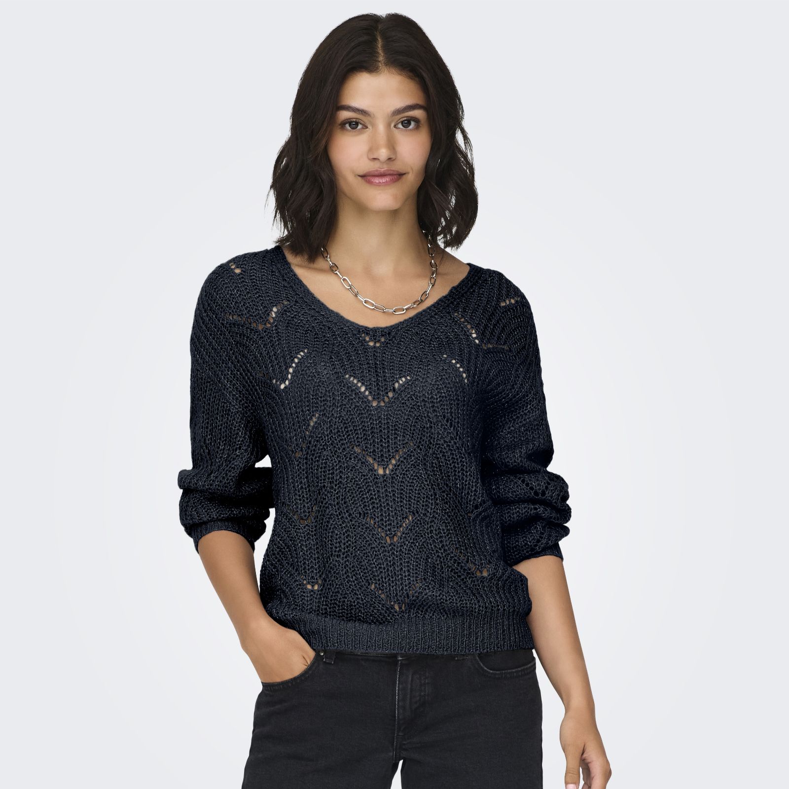 JDY Badut V-Nek Glitter Detail Jumper
