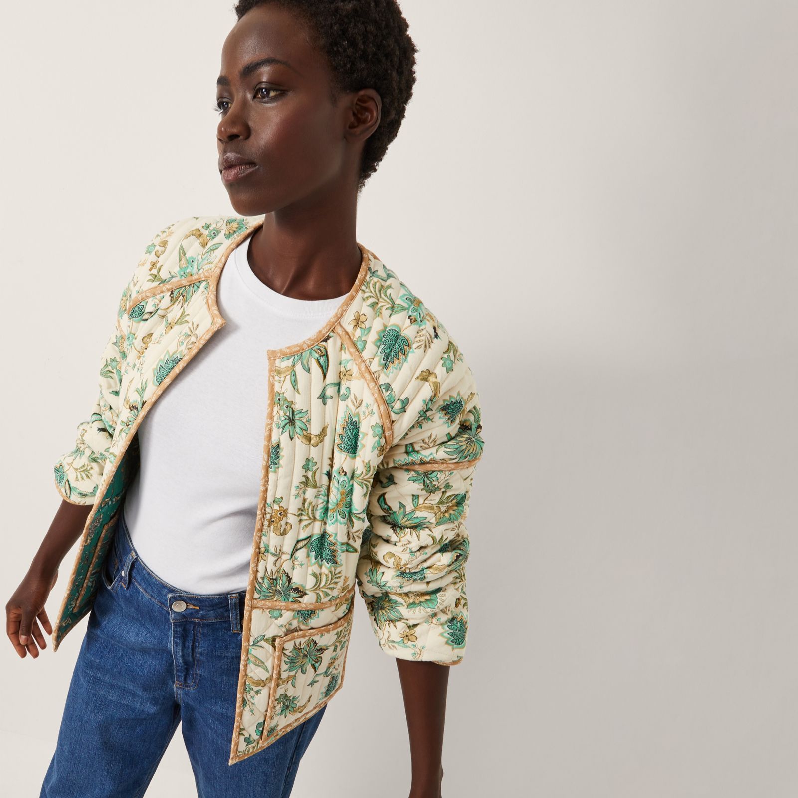 Monsoon Saorise Patch Print Embroidered Jacket