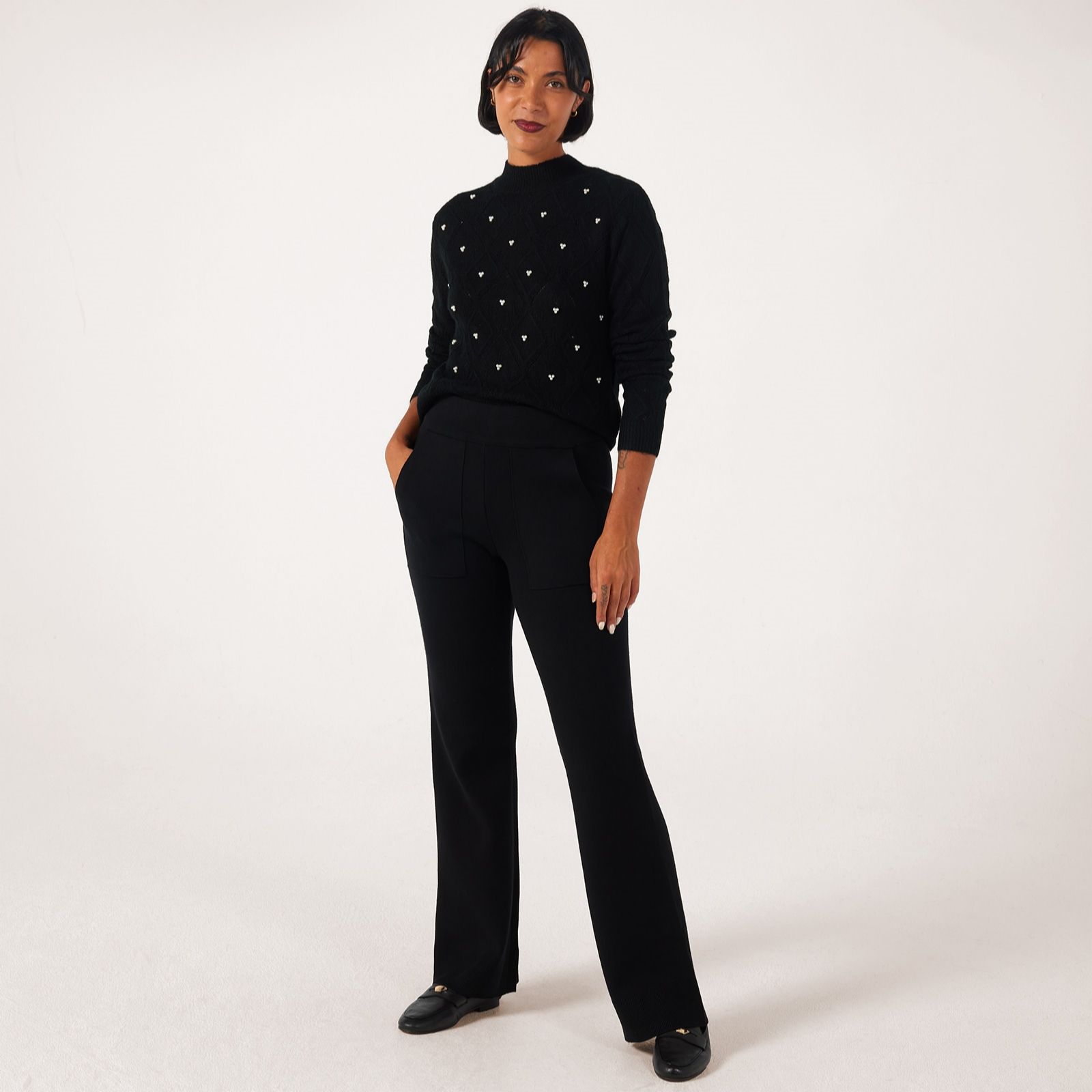 YAS Pimi High-Waisted Knitted Trousers